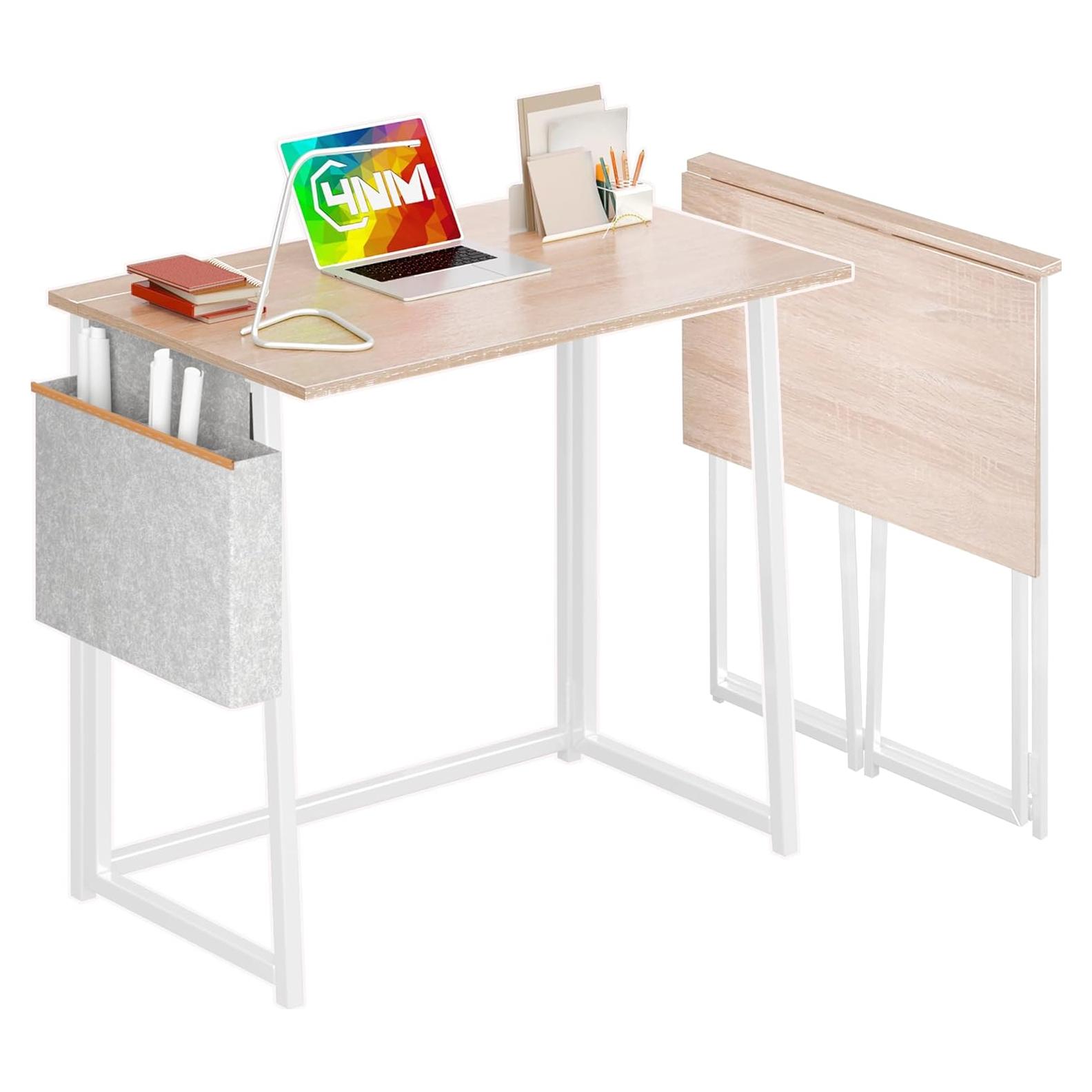 Escritorio Plegable 4NM DD002-XZ Natural y Blanco 80x45 cm