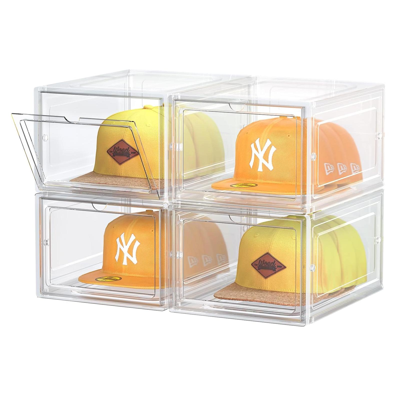 Caja Organizadora de Sombreros SCAVATA, 4 Paquete, Transparente