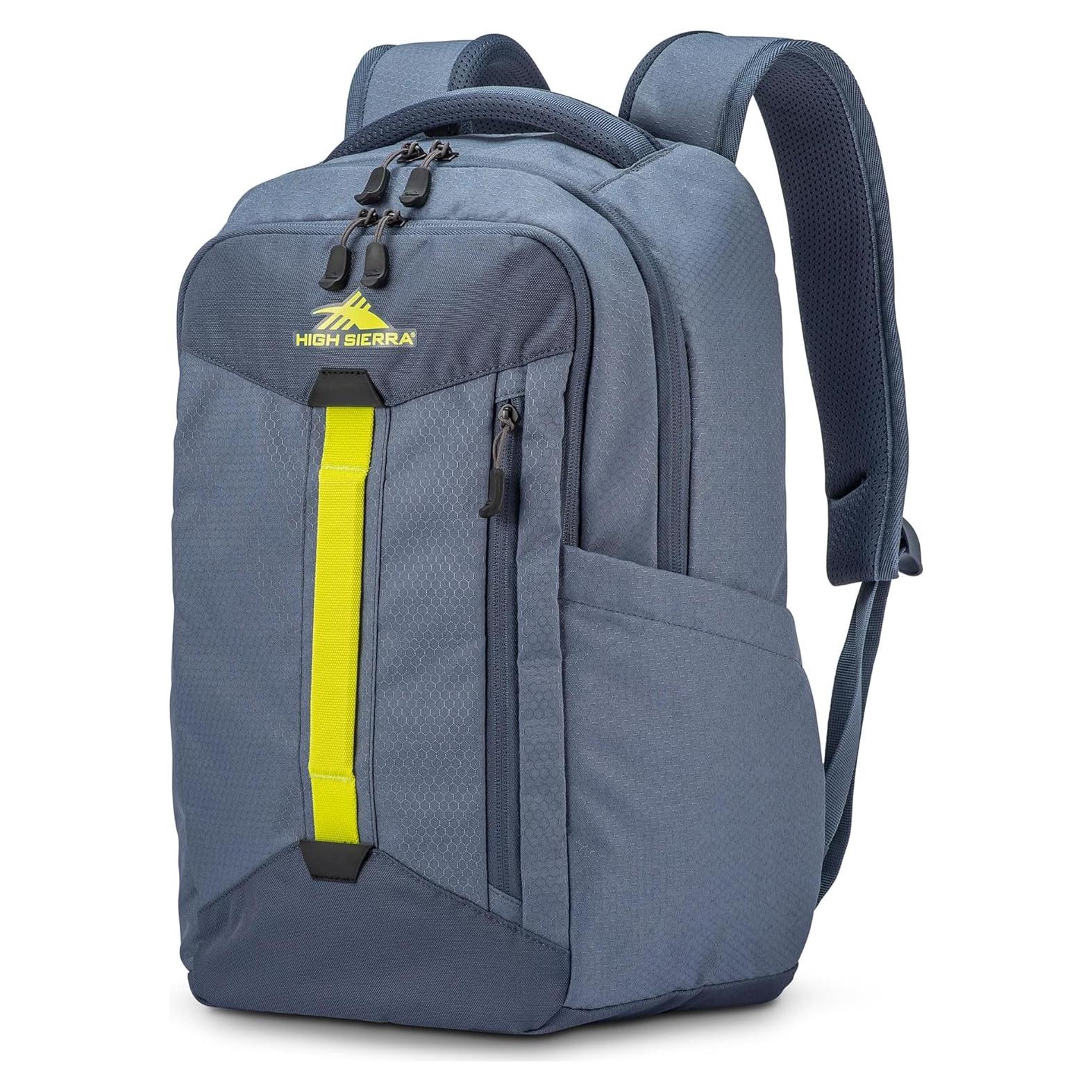 Mochila Escolar High Sierra Grande Gris Azul con Acento Reflectante