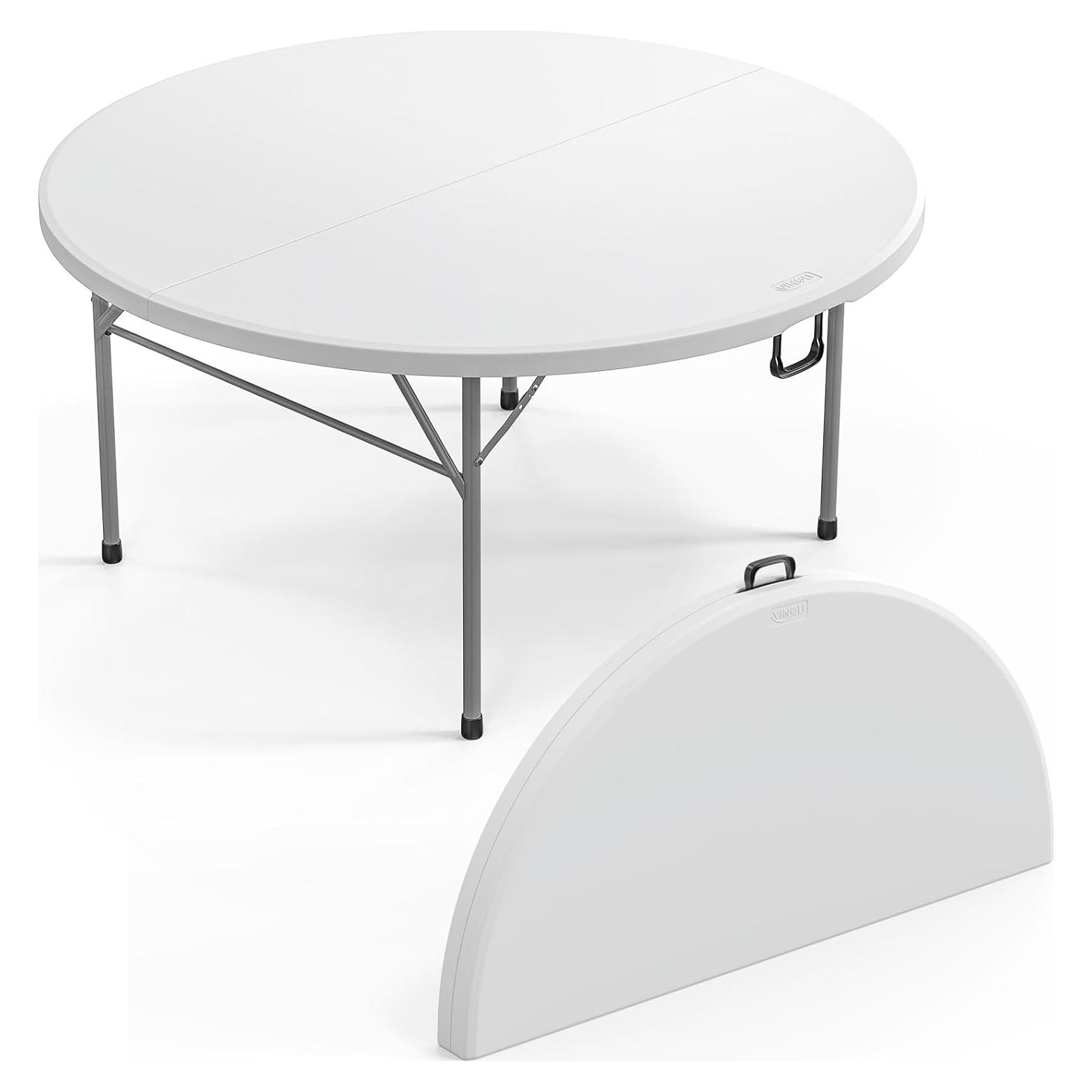 Mesa Plegable Redonda VINGLI 152 cm Plástico HDPE Blanca