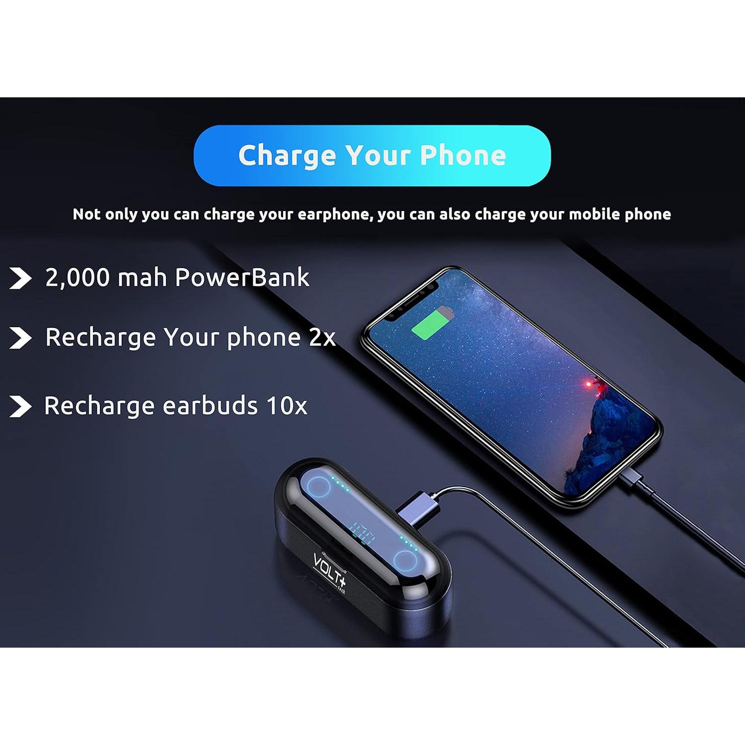 Auriculares Inalámbricos Bluetooth 5.3 Volt Plus F9 IPX7 2000mAh