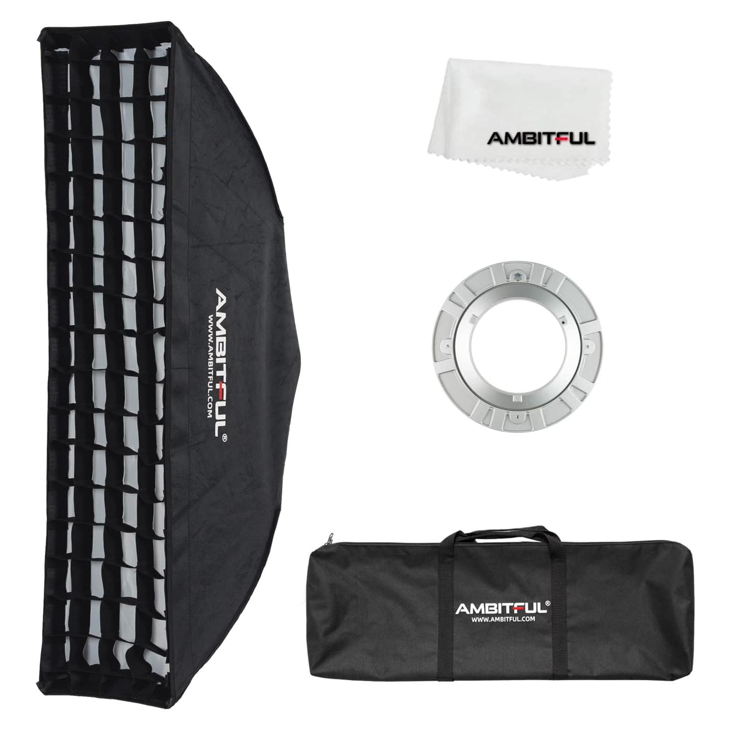 Softbox Strip AMBITFUL 22x90 cm con Rejilla y Bolsa