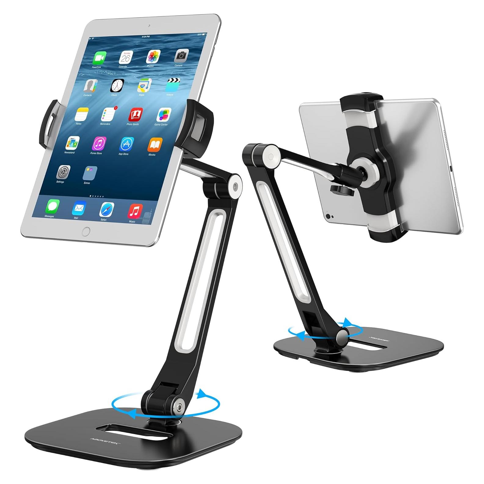 Soporte Ajustable para Tableta AboveTEK 360° Aluminio Negro