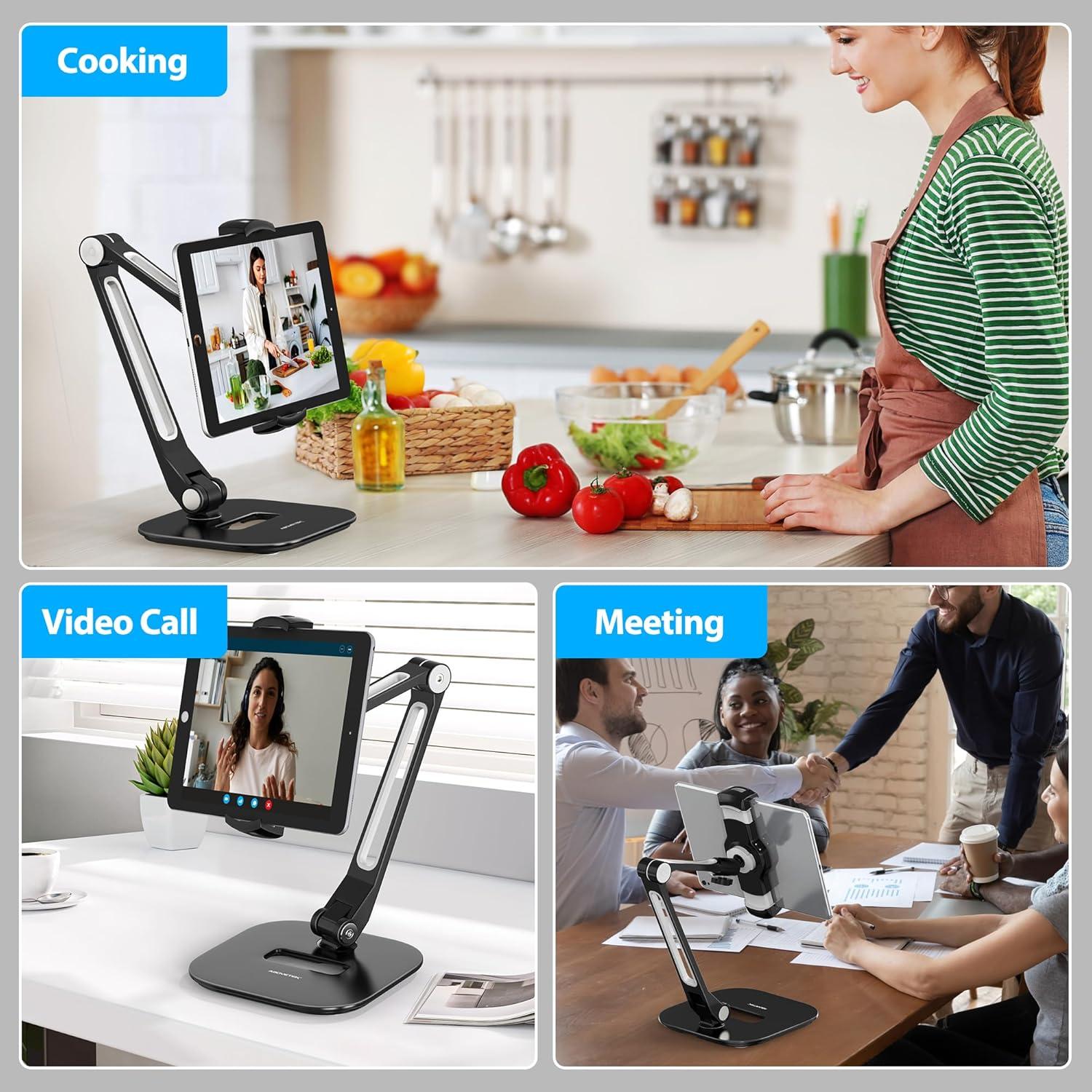 Soporte Ajustable para Tableta AboveTEK 360° Aluminio Negro