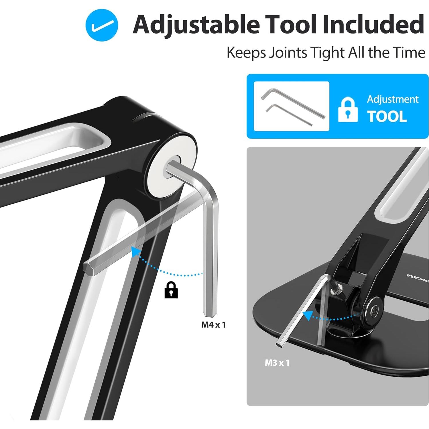 Soporte Ajustable para Tableta AboveTEK 360° Aluminio Negro
