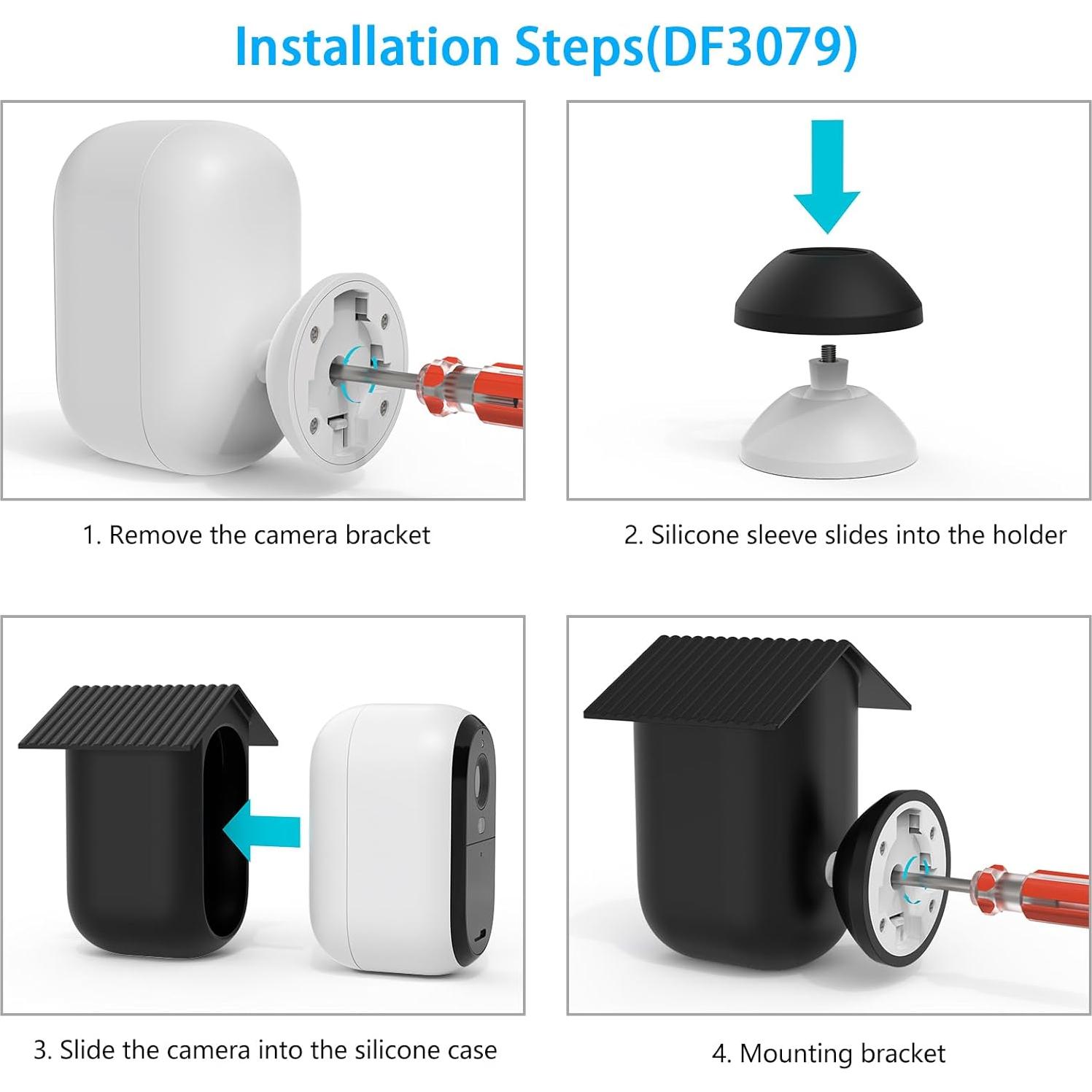 Cubiertas de Silicona HOLACA para Cámara Arlo Esencial 2da Gen - Protección Antirayaduras (1 Paquete)