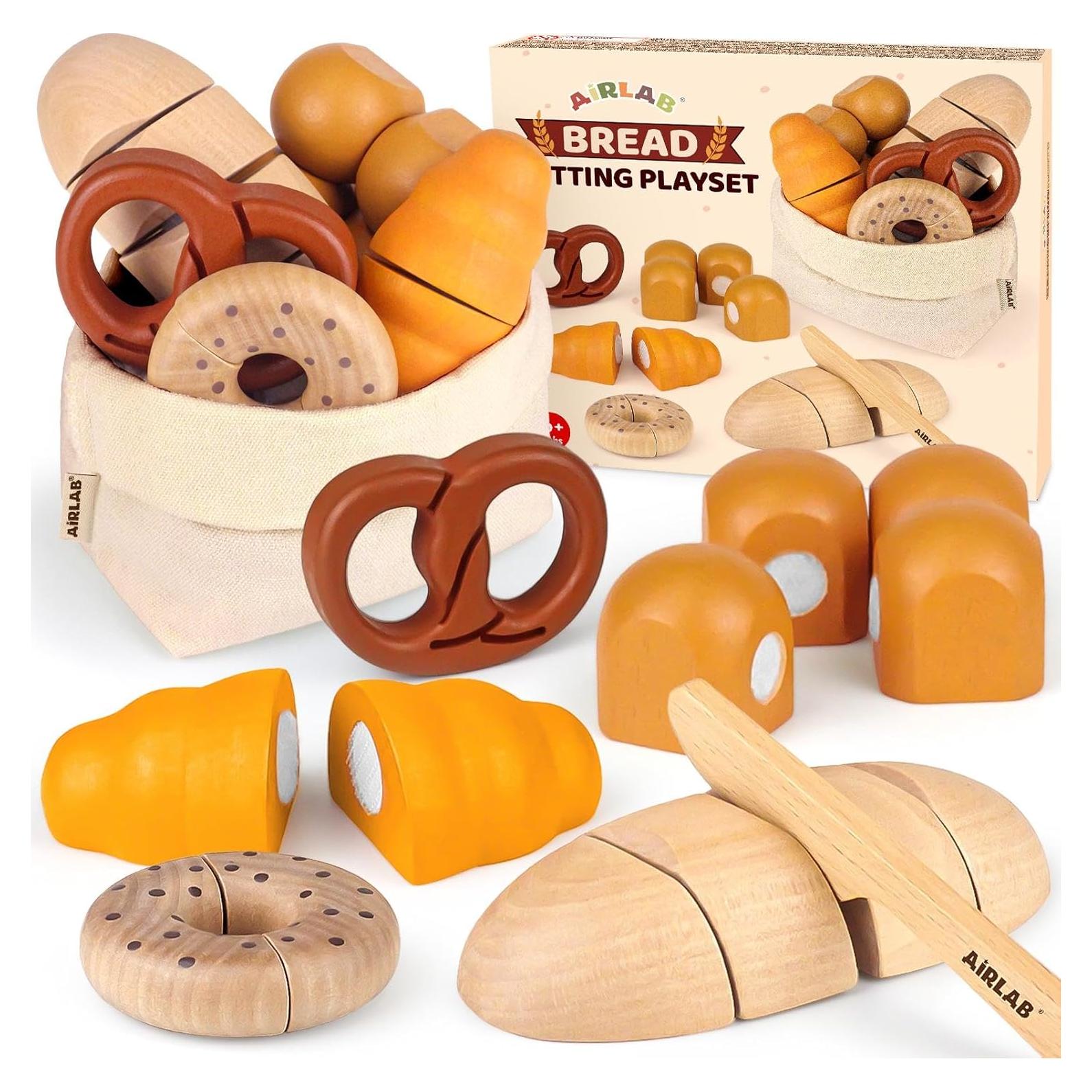 Conjunto de Juguetes de Comida de Madera Airlab 20x2.5x22.9cm