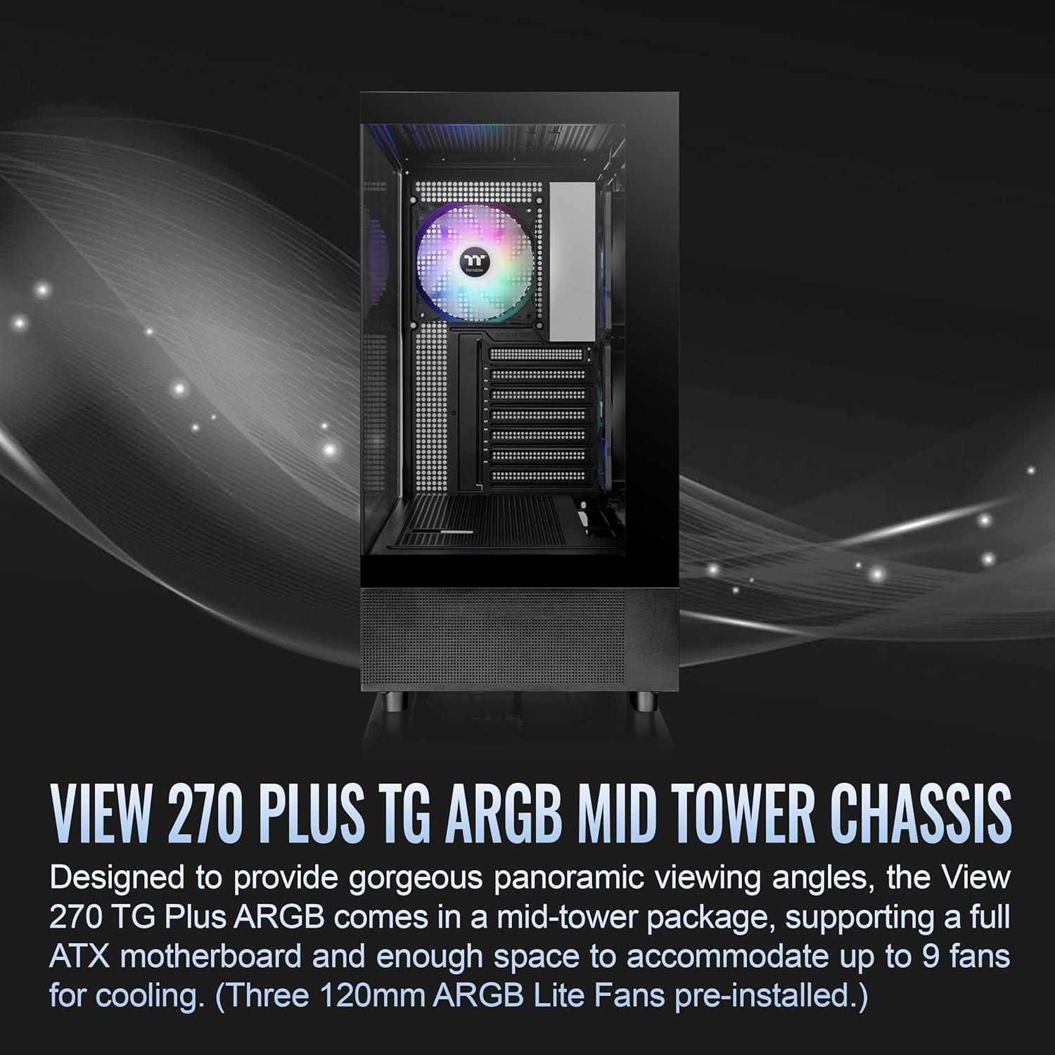 Caja Mid Tower Thermaltake View 270 Plus TG ARGB Negro