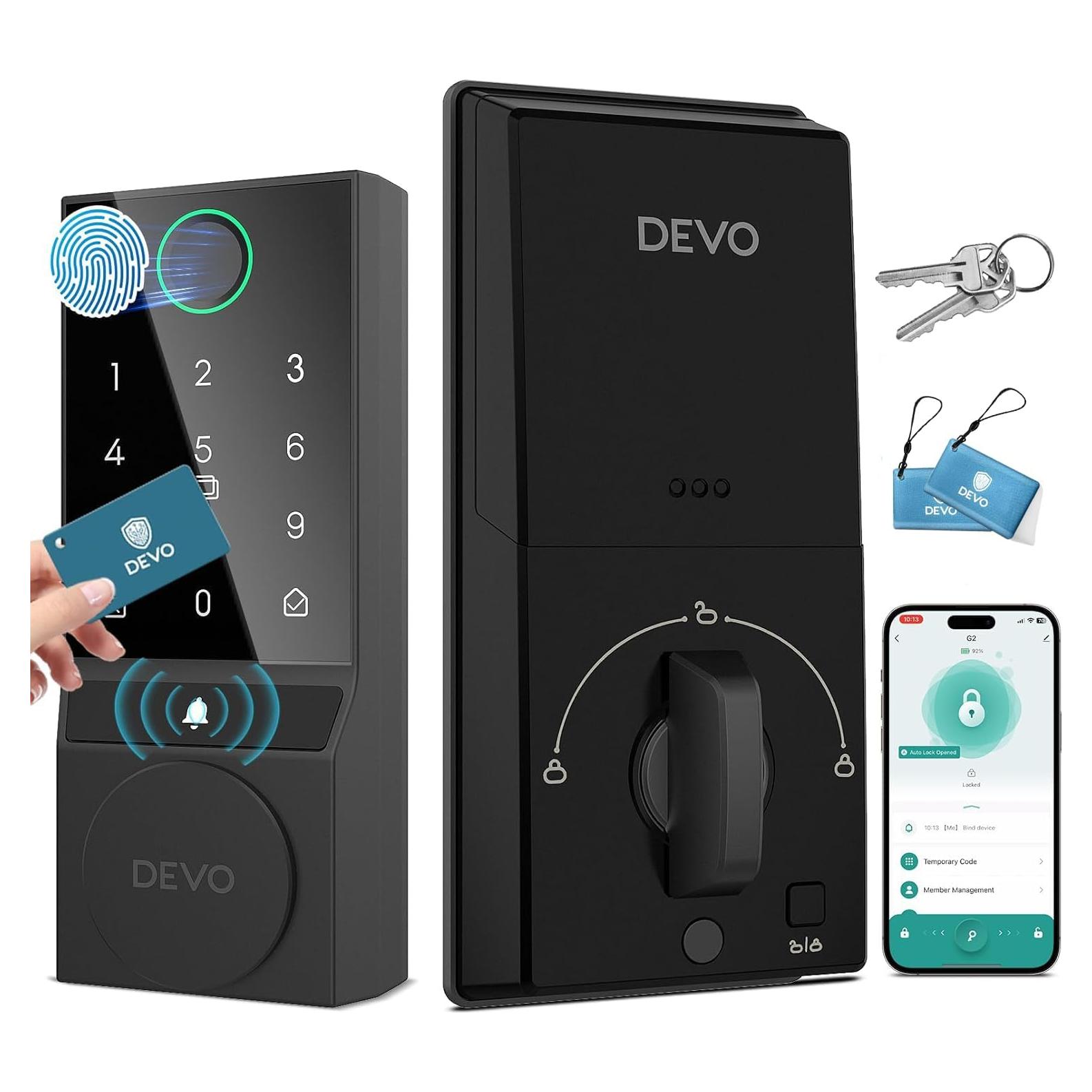 Cerradura Inteligente Devo G2 Huella Dactilar Bluetooth Negra