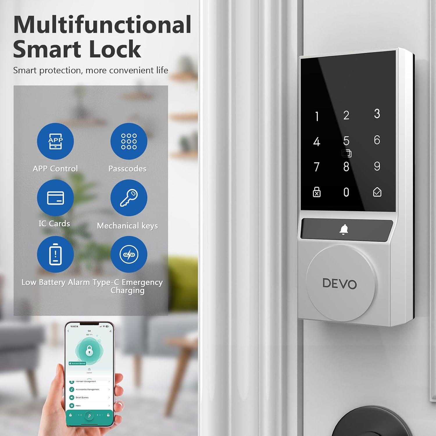 Cerradura Inteligente Devo G4 Bluetooth con Teclado Táctil