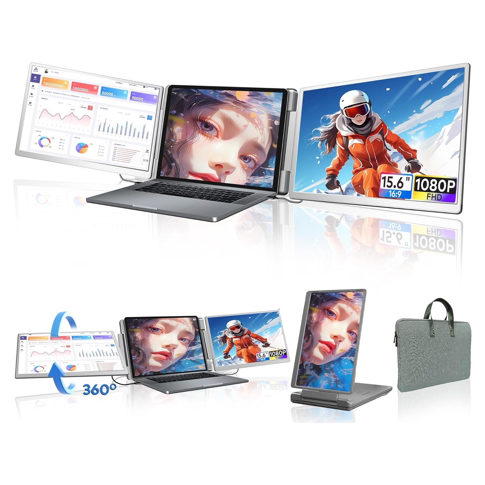 Extensor de Pantalla 15.6" FHD Ladomi para Laptop 12-18.5"