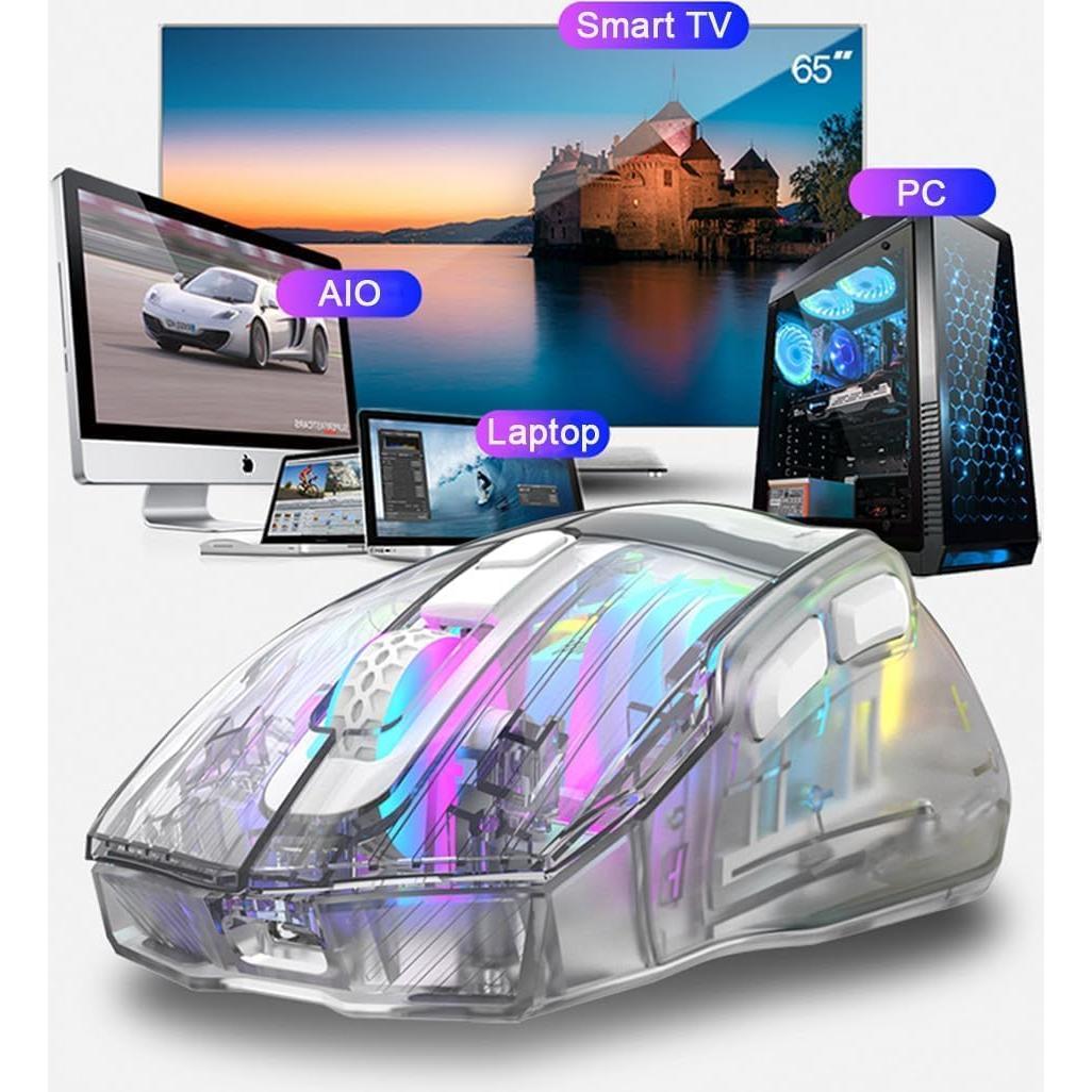 Ratón Mecánico Inalámbrico ATTOE RGB 3600 DPI Negro