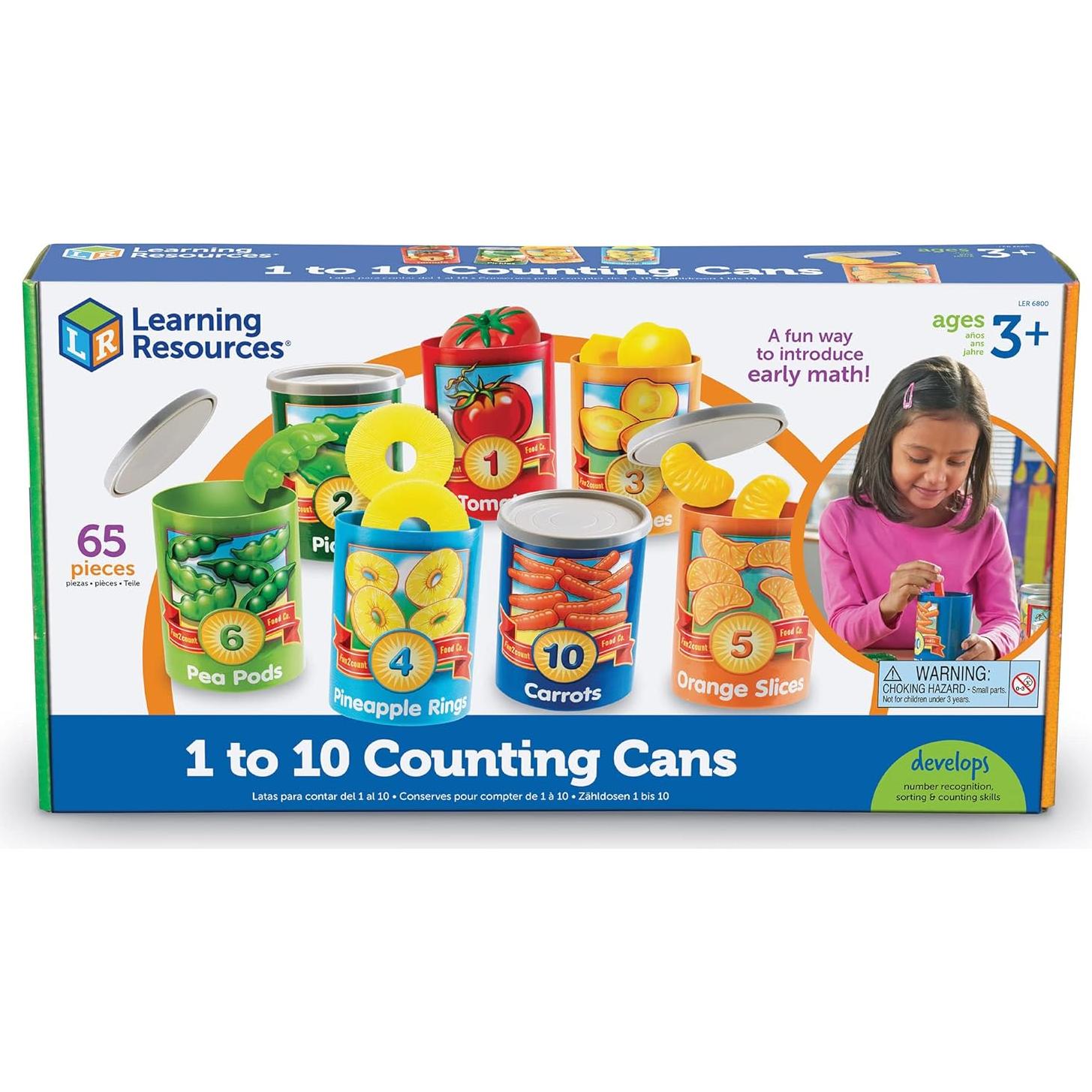 Latas de Conteo Learning Resources - 65 Piezas para Niños 3+