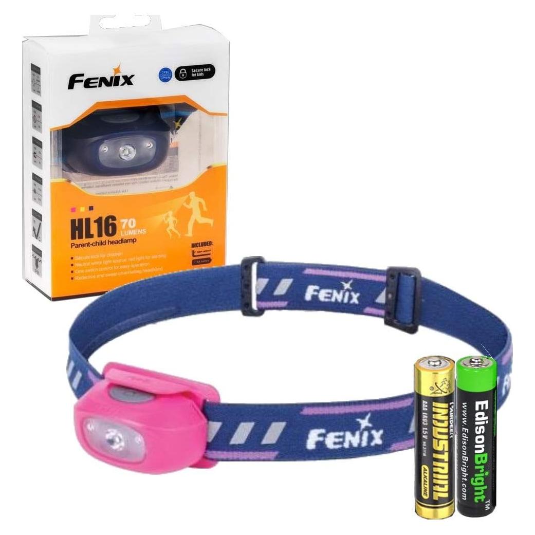 Linterna Frontal LED EdisonBright HL16 70 Lúmenes Niños Púrpura