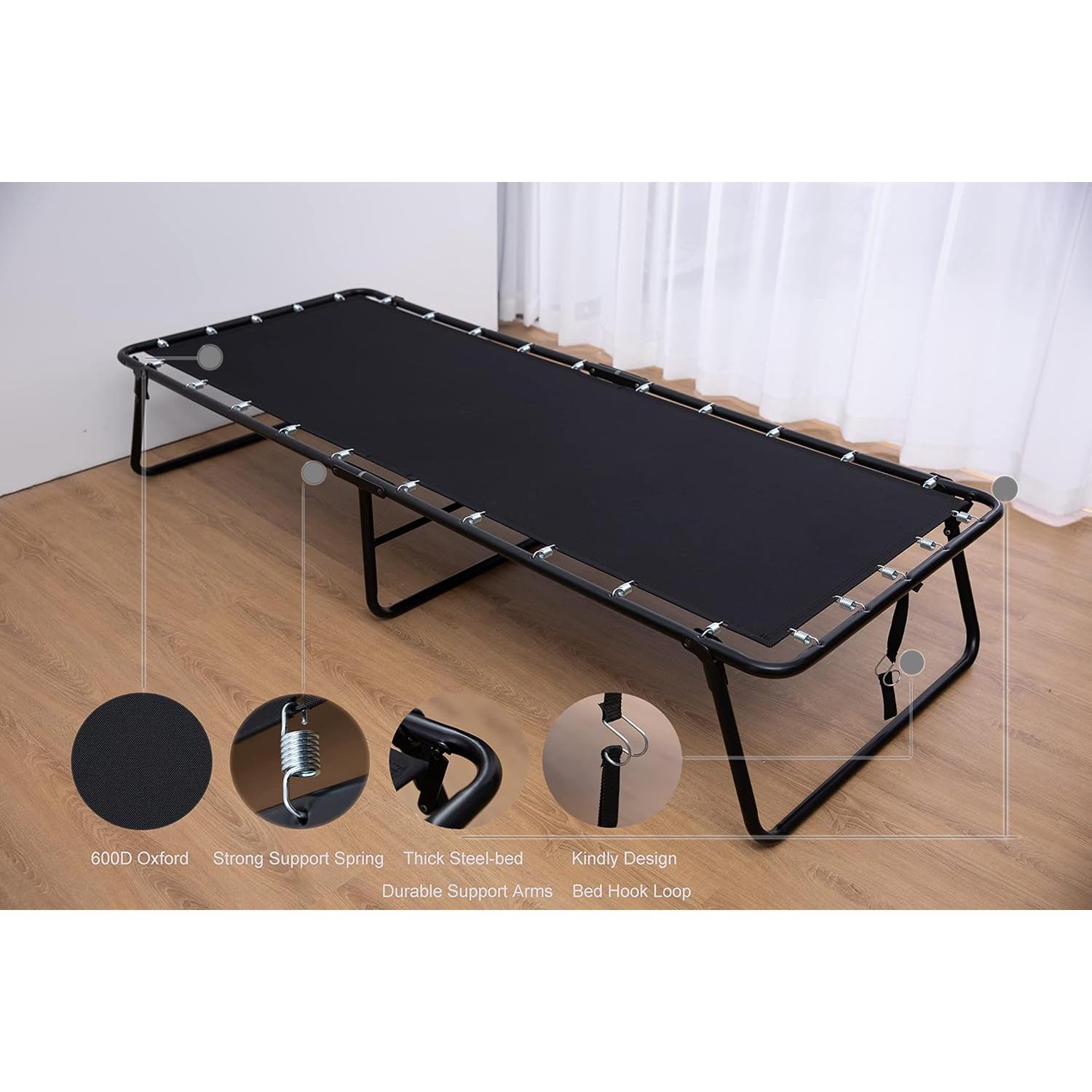 Cama Plegable LEISUIT con Colchón Viscoelástico 190.5x78.7cm