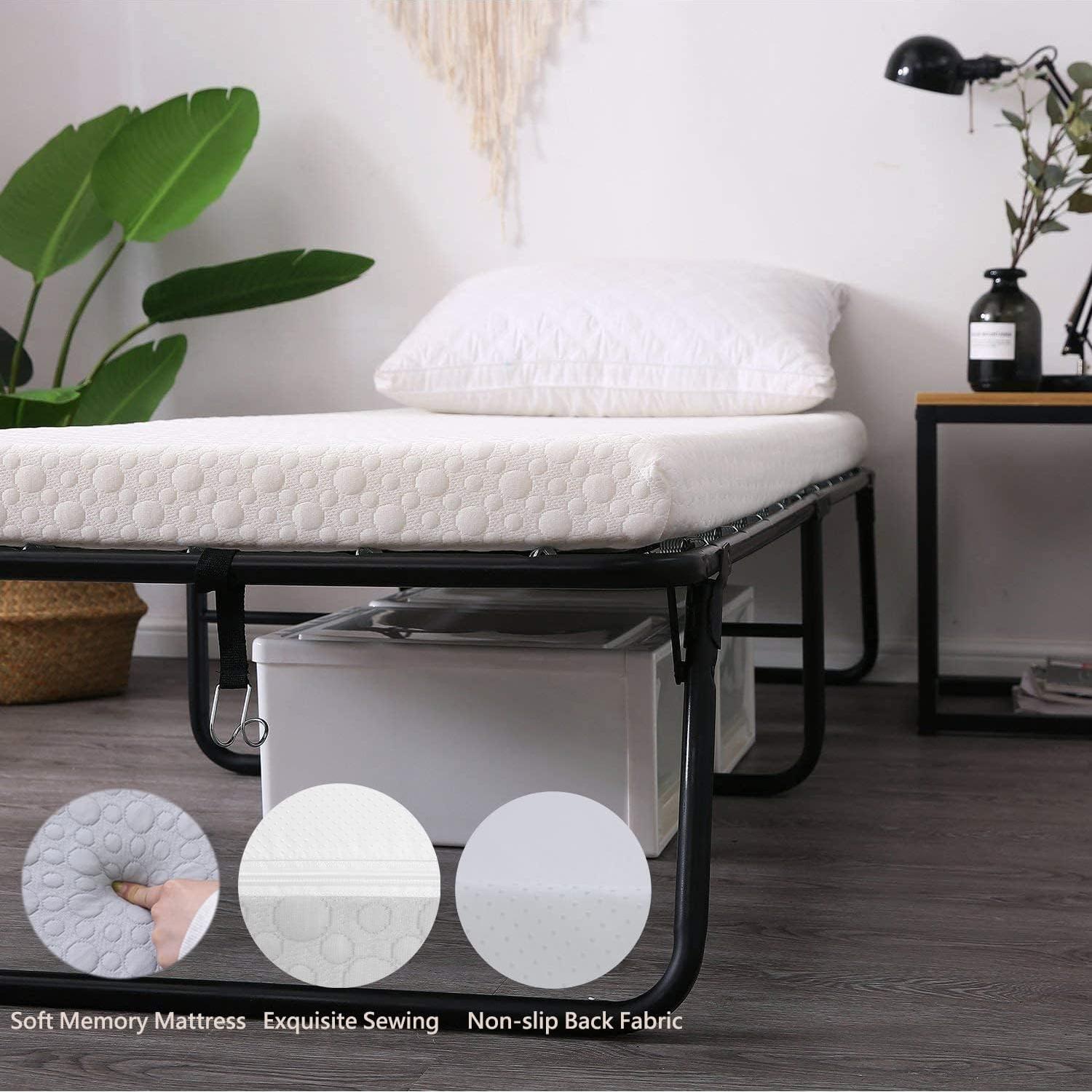 Cama Plegable LEISUIT con Colchón Viscoelástico 190.5x78.7cm