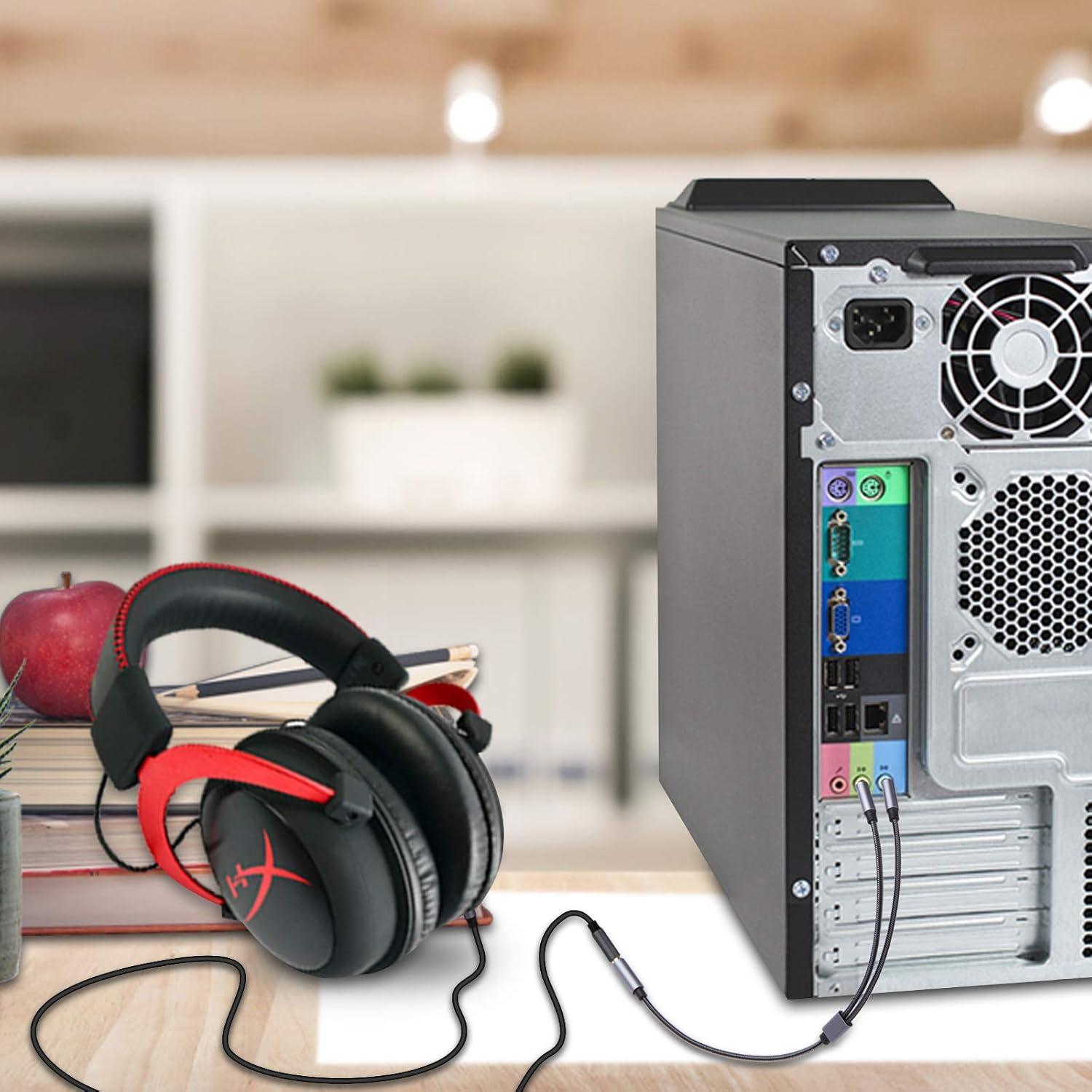 Cable divisor Y 3.5mm TRRS a dos TRS HyperX y más 30cm