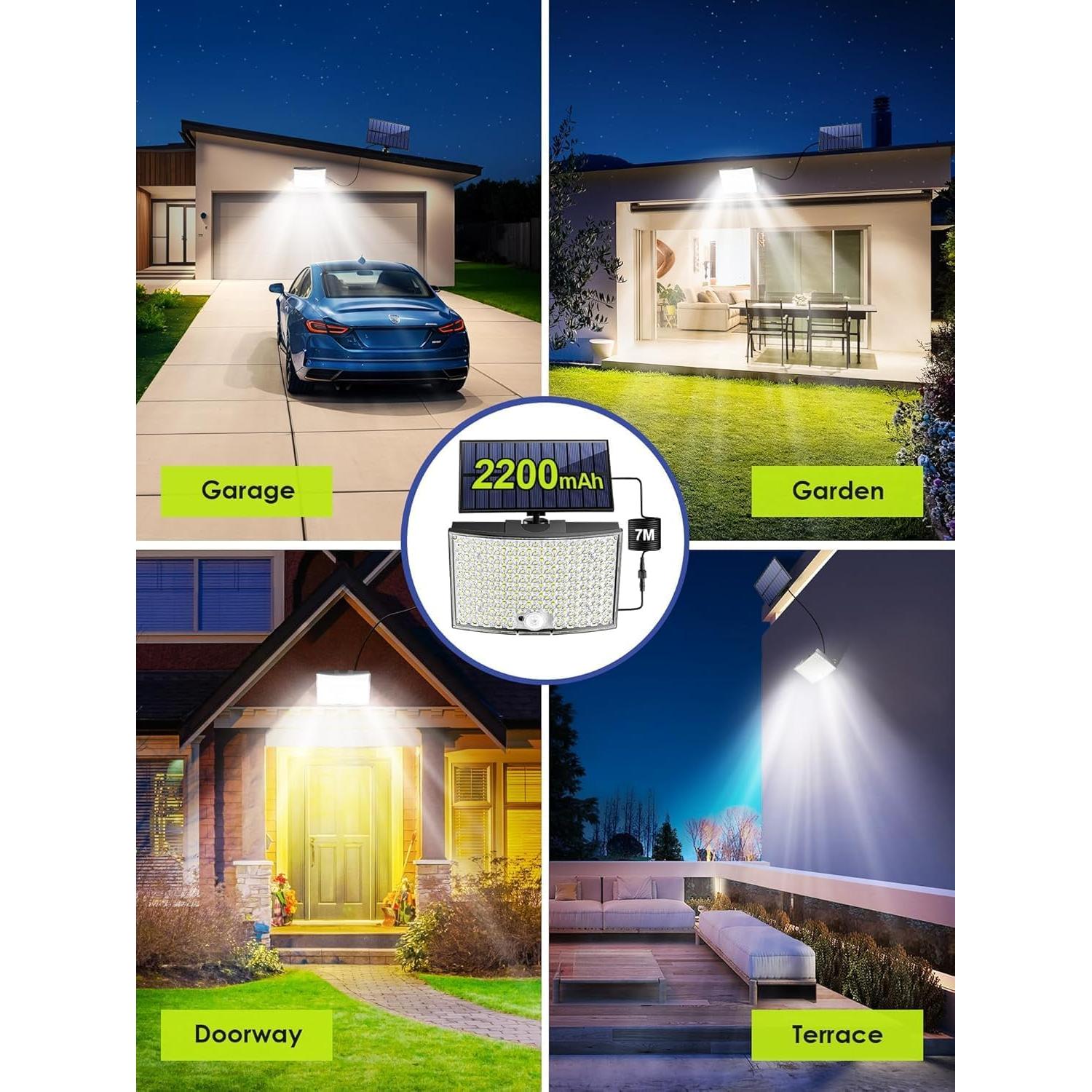 Luces Solares de Inundación COOLNIGHT 268 LED IP65 2PCS