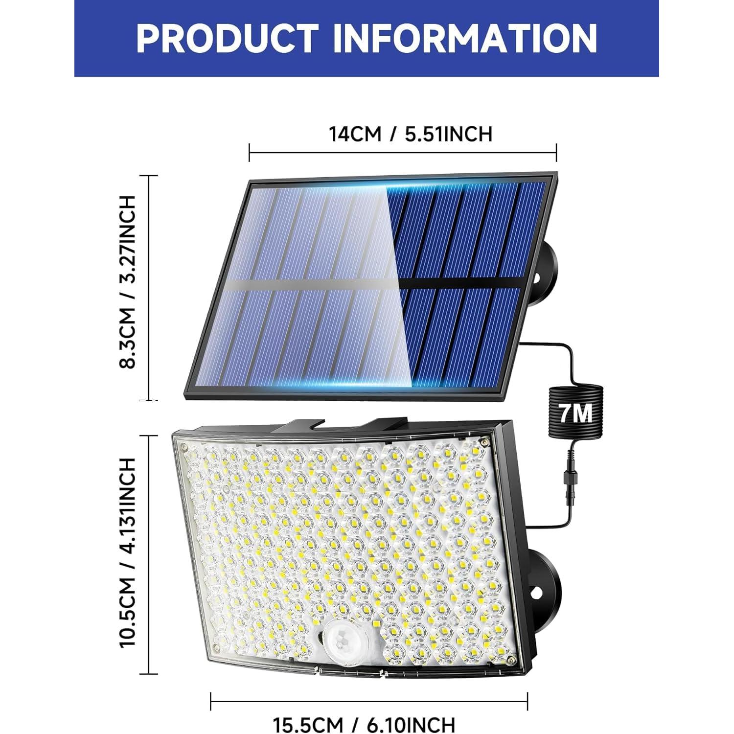 Luces Solares de Inundación COOLNIGHT 268 LED IP65 2PCS