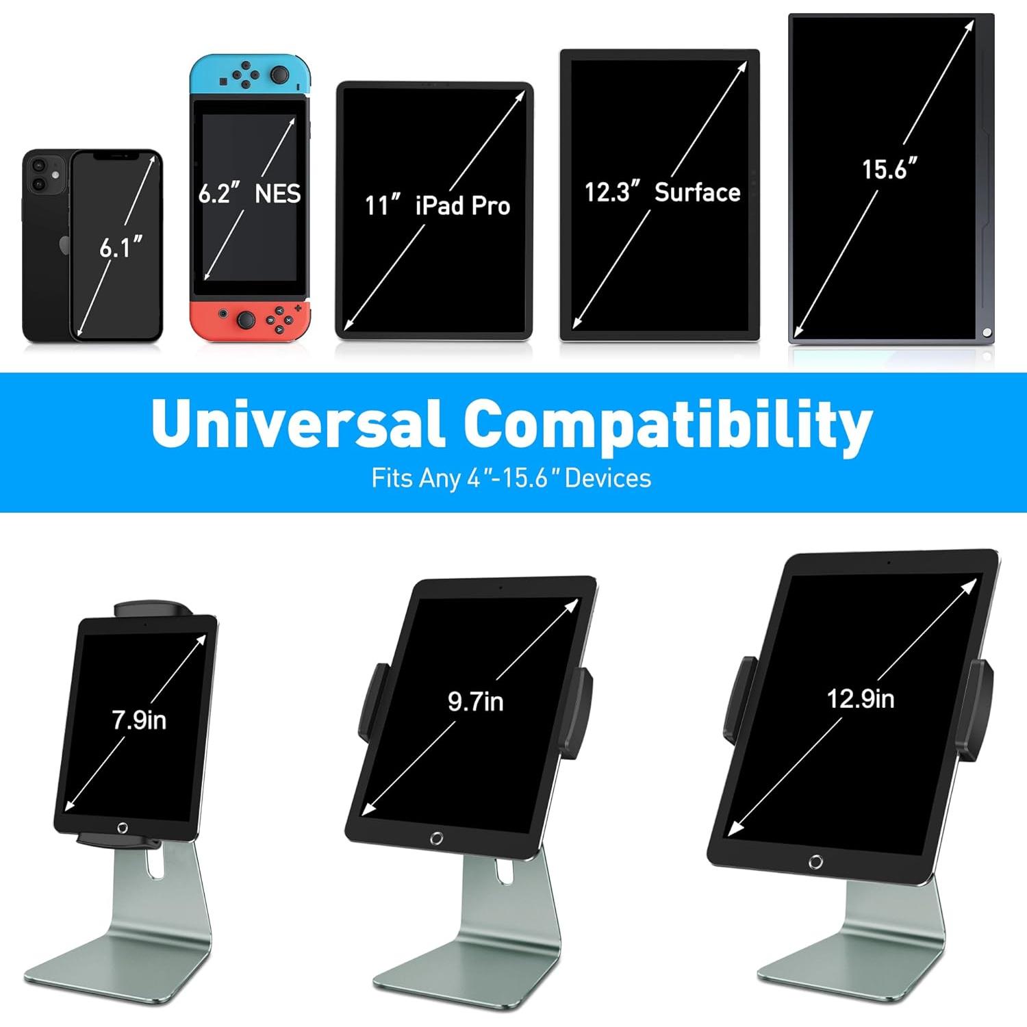 Soporte de Aluminio para Tabletas AboveTEK 7-13" Gris