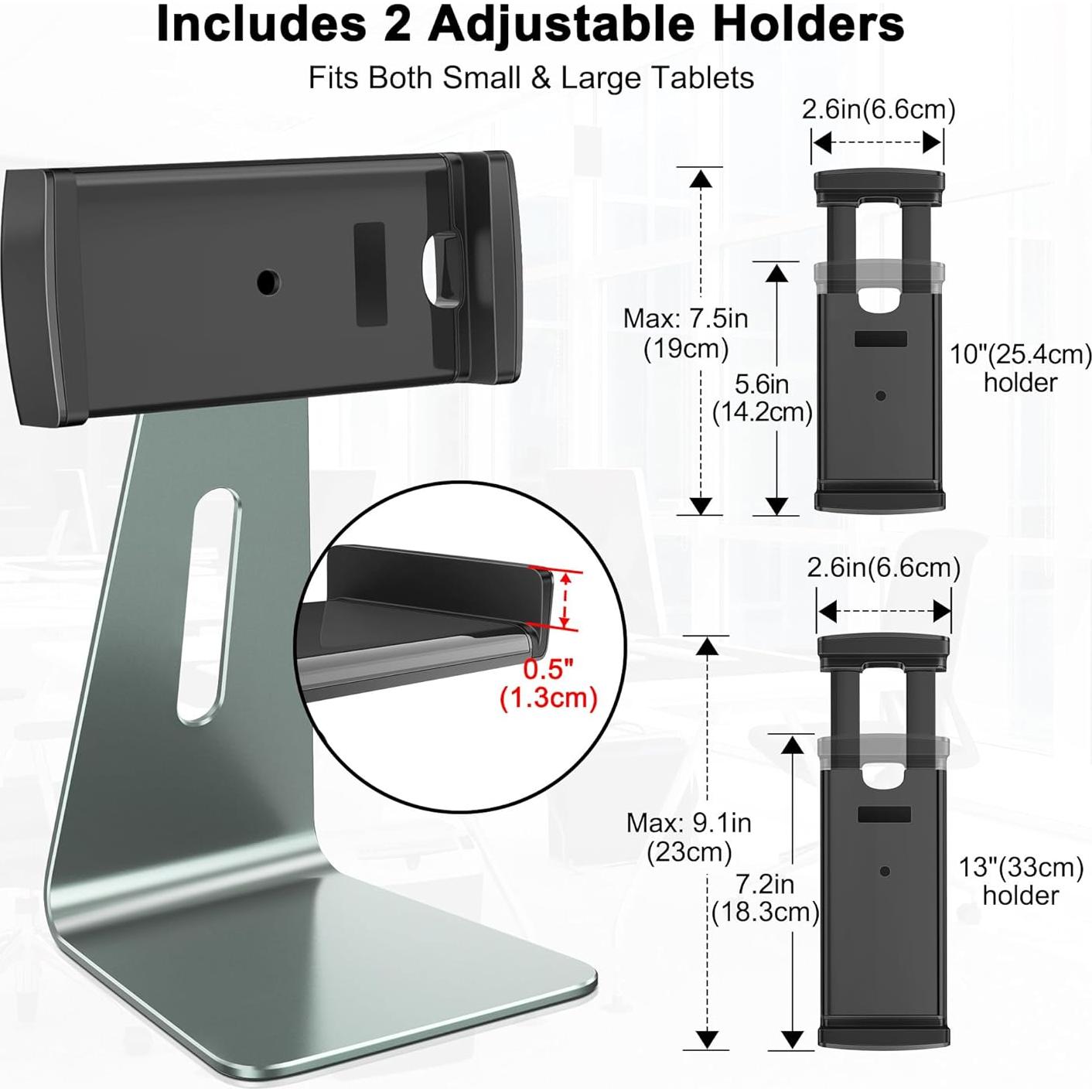 Soporte de Aluminio para Tabletas AboveTEK 7-13" Gris