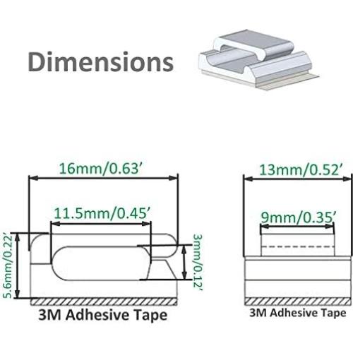 100 Soportes Transparentes para Luces de Tira LED GRIVER