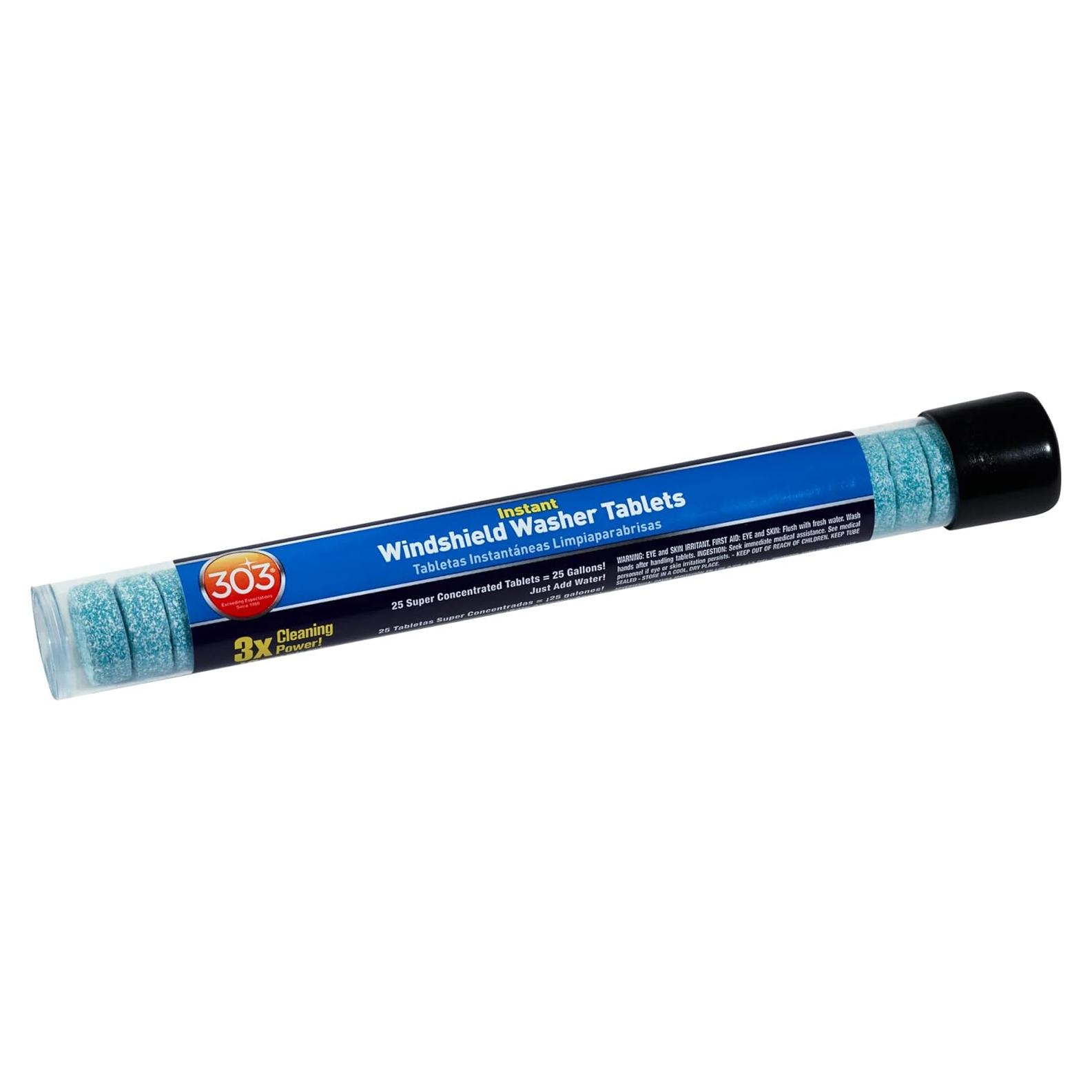 303 (230395) Products Automotive Instant Windshield Washer - 3x Cleaning Power - Super Concentrated Tablets - Just Add Water, 25 Tablet