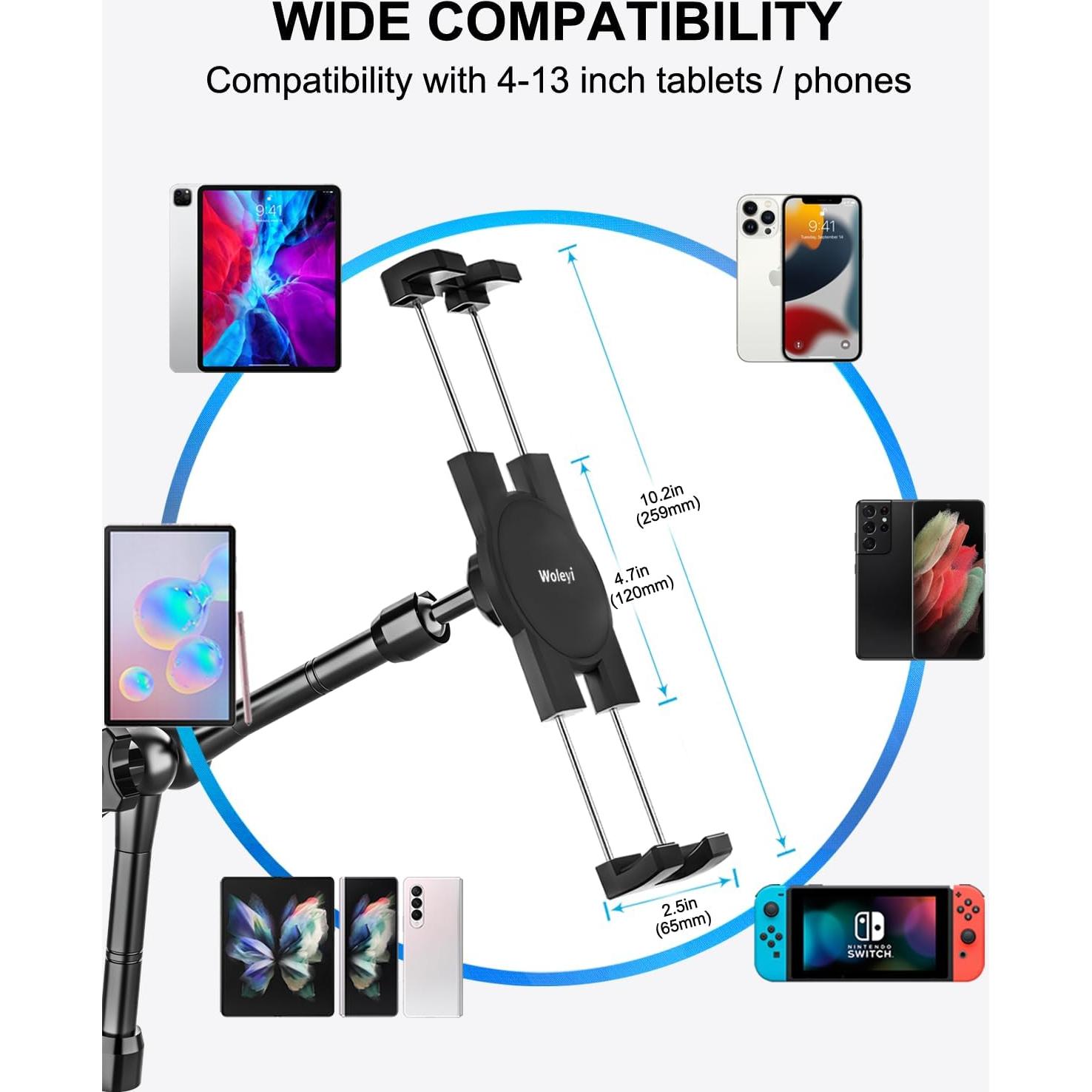 Soporte de Tableta de Metal Woleyi - Alta Resistencia 4.7-13"