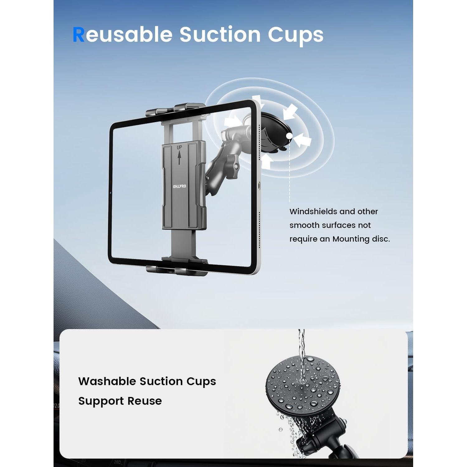 Soporte de Tableta OHLPRO P80J-P4 para Coche 5-13" Rotación 360°