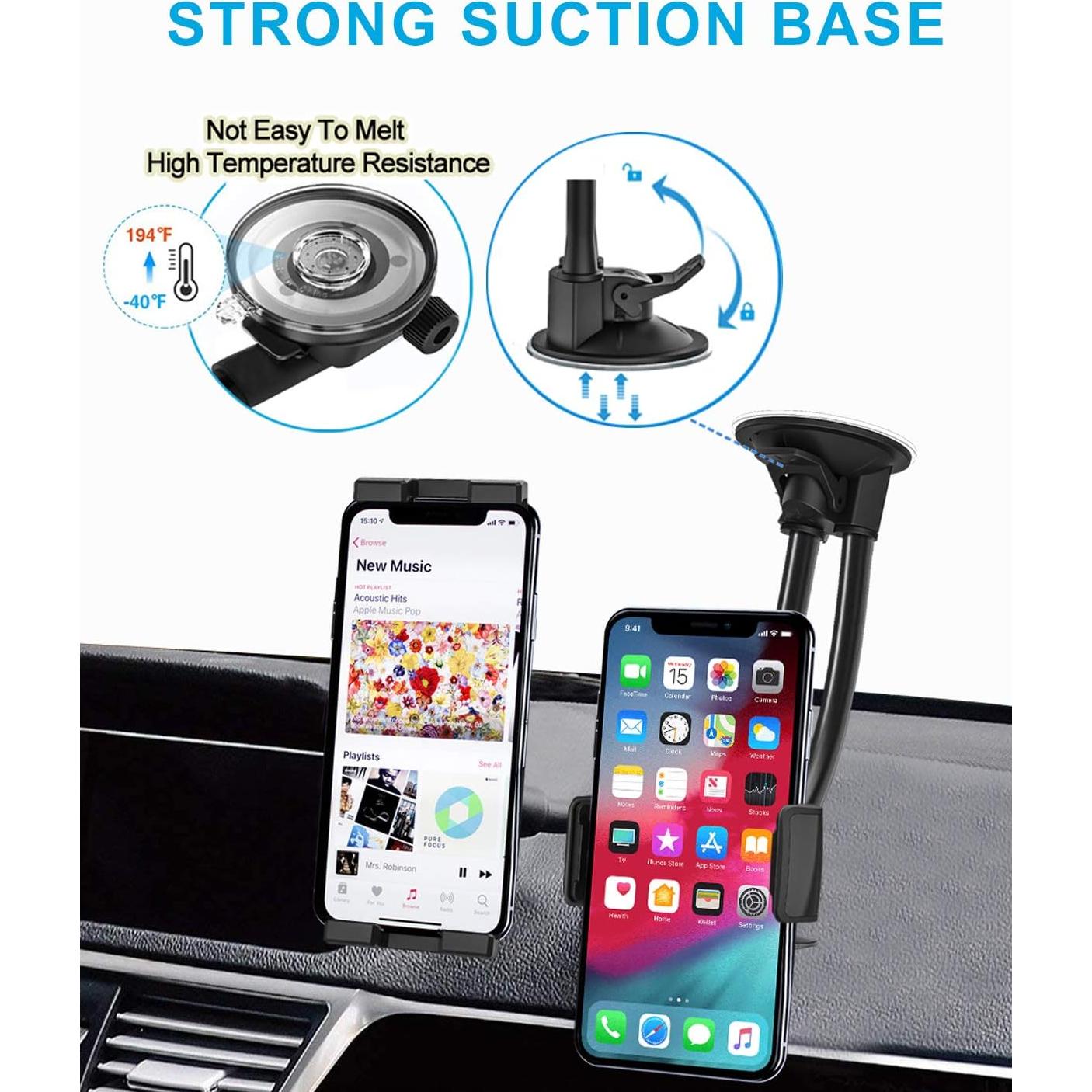 Soporte de Tablet y Teléfono para Coche Woleyi Doble Brazo 36cm