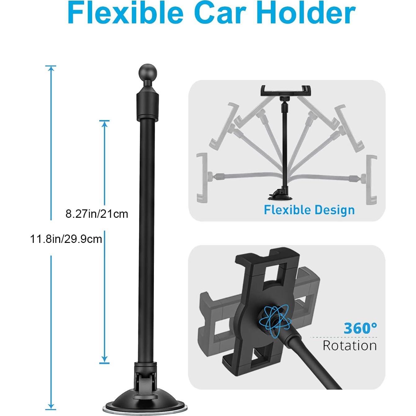 Soporte para Tablet en Parabrisas Woleyi, Brazo Largo 30 cm