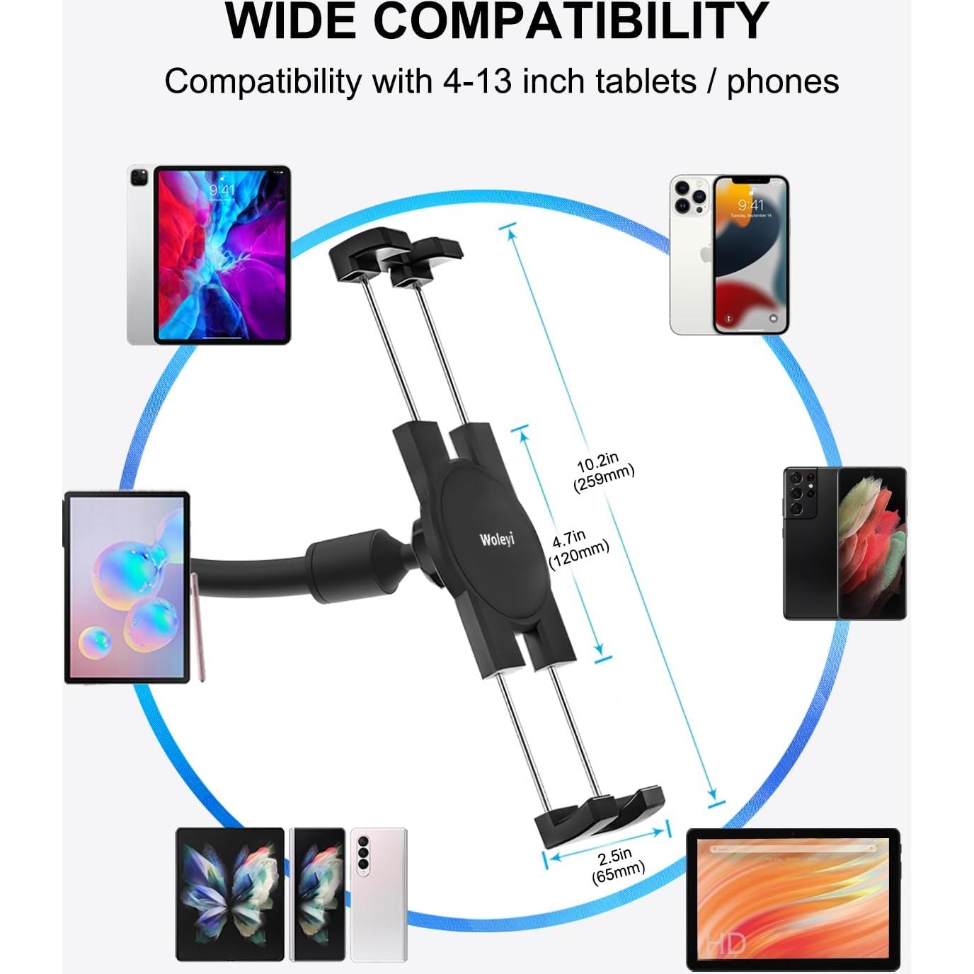 Soporte para Tablet en Parabrisas Woleyi, Brazo Largo 30 cm