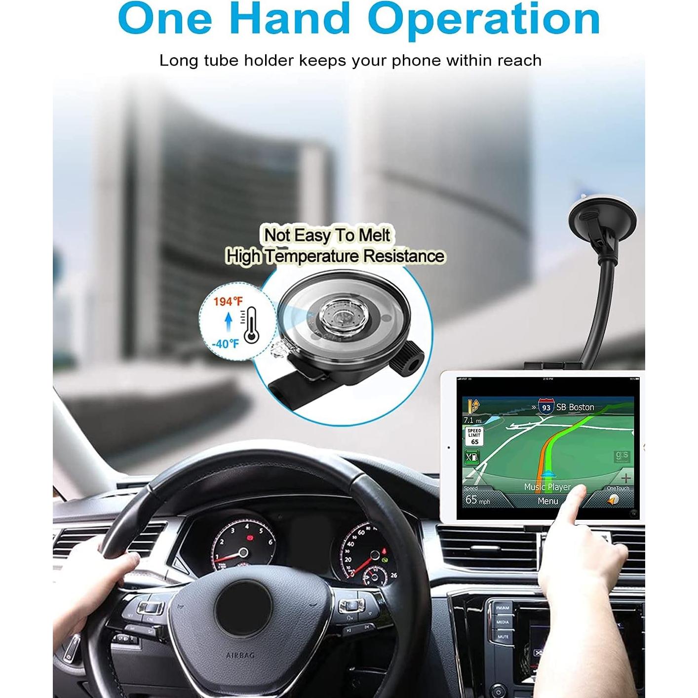 Soporte para Tablet en Parabrisas Woleyi, Brazo Largo 30 cm