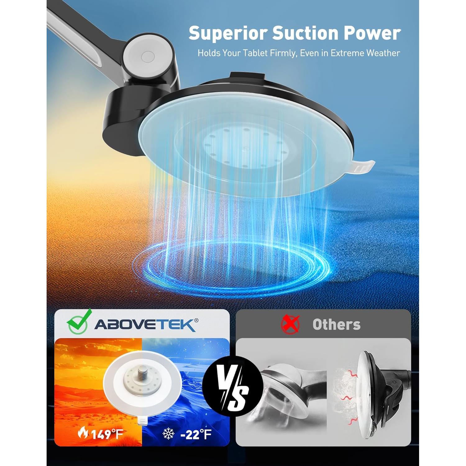 Soporte de Ventosa para iPad AboveTEK TS-136B Negro 4-11"