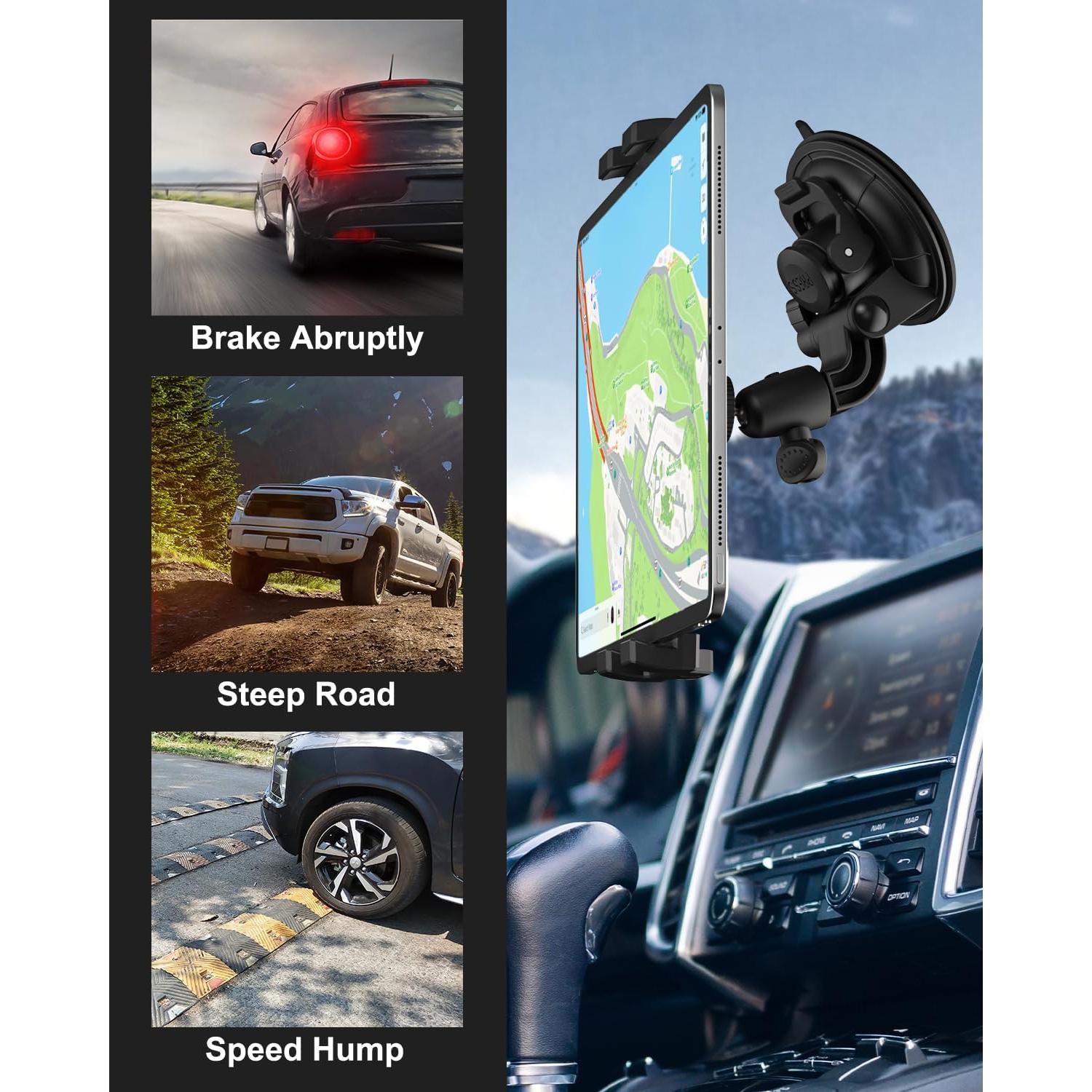 Soporte de Tableta para Coche Woleyi con Ventosa Ajustable 12-33 cm