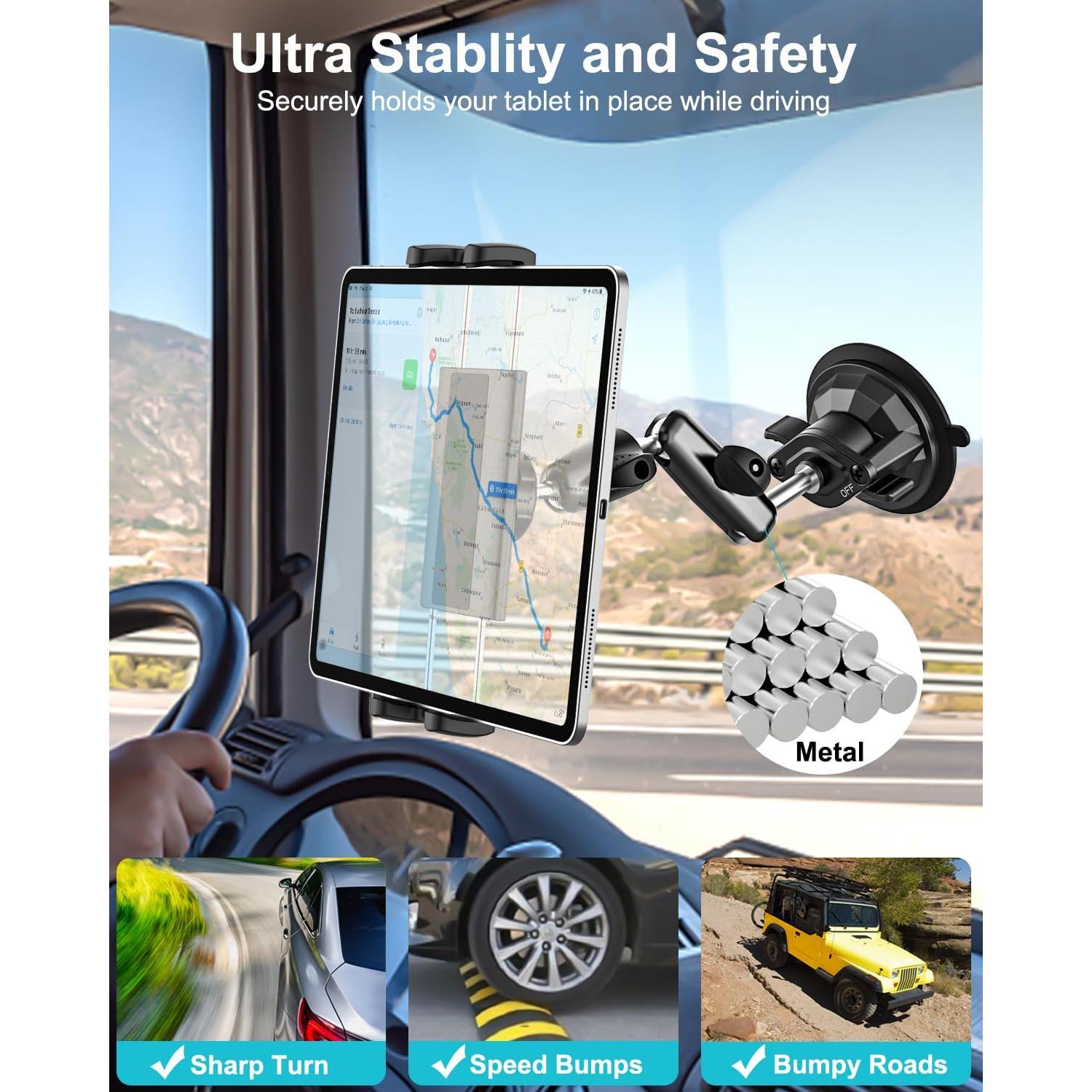 Soporte para Tableta de Coche Dosvsi con Ventosa Fuerte 4-13"