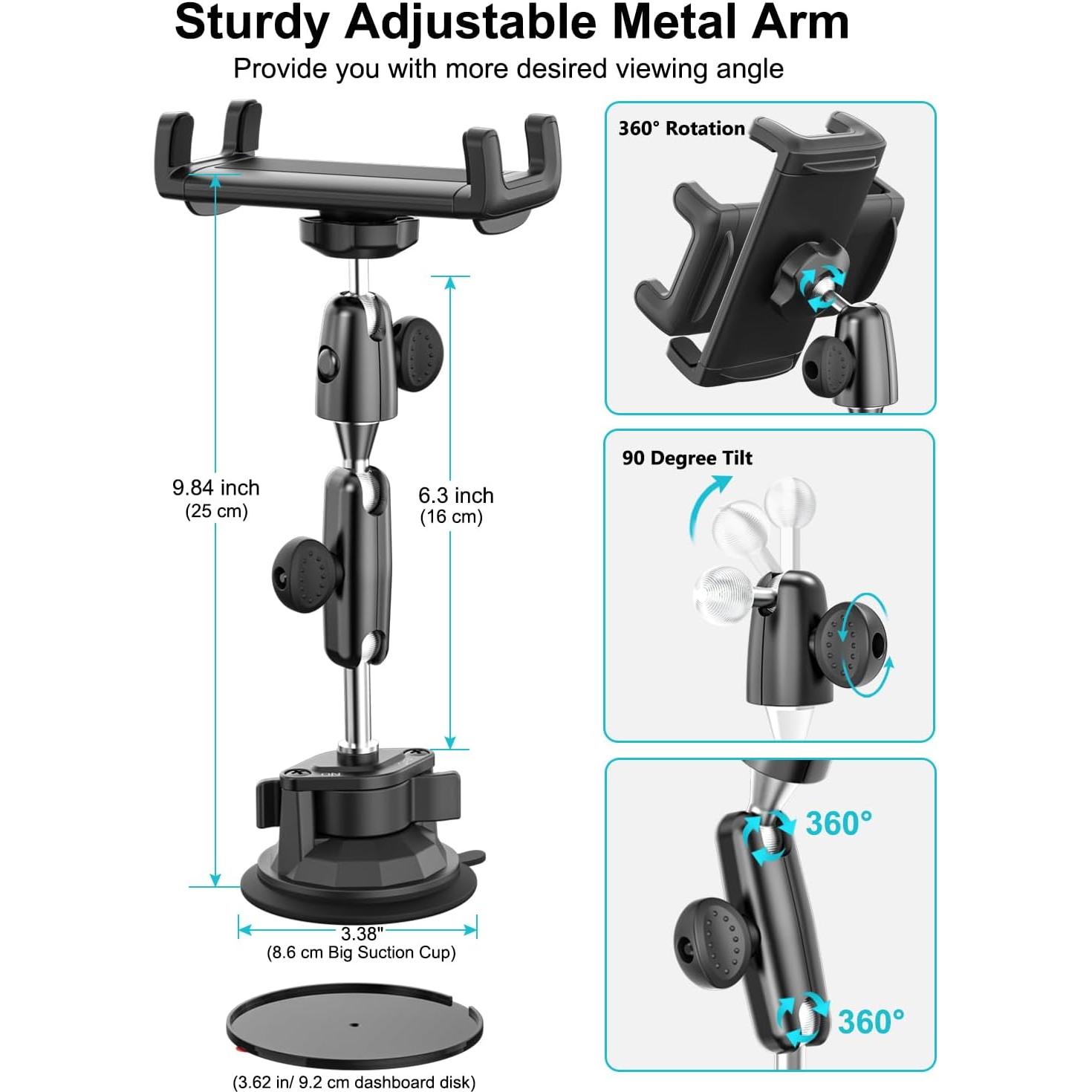 Soporte para Tableta de Coche Dosvsi con Ventosa Fuerte 4-13"