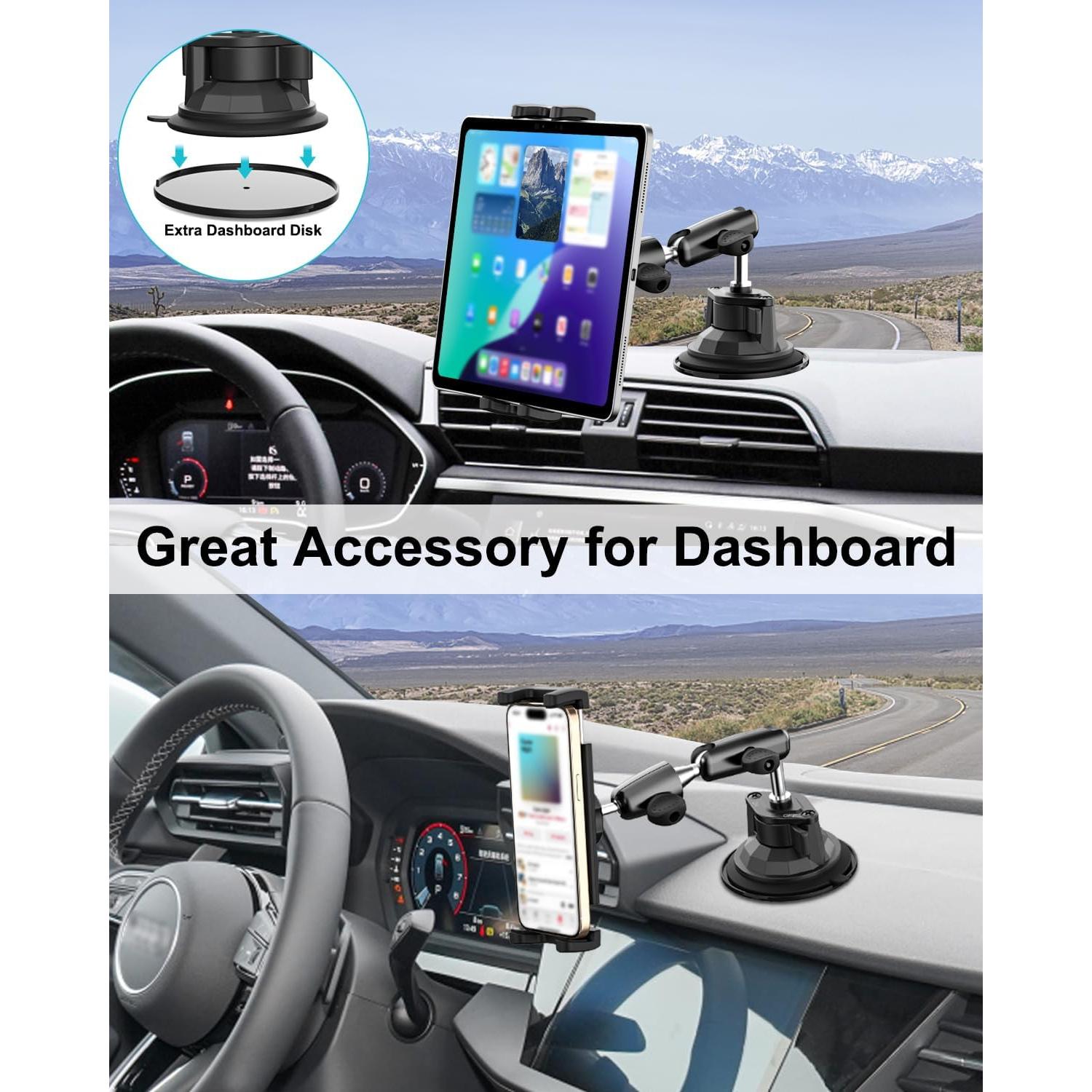 Soporte para Tableta de Coche Dosvsi con Ventosa Fuerte 4-13"