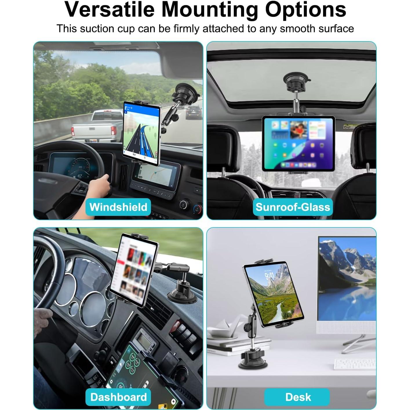 Soporte para Tableta de Coche Dosvsi con Ventosa Fuerte 4-13"