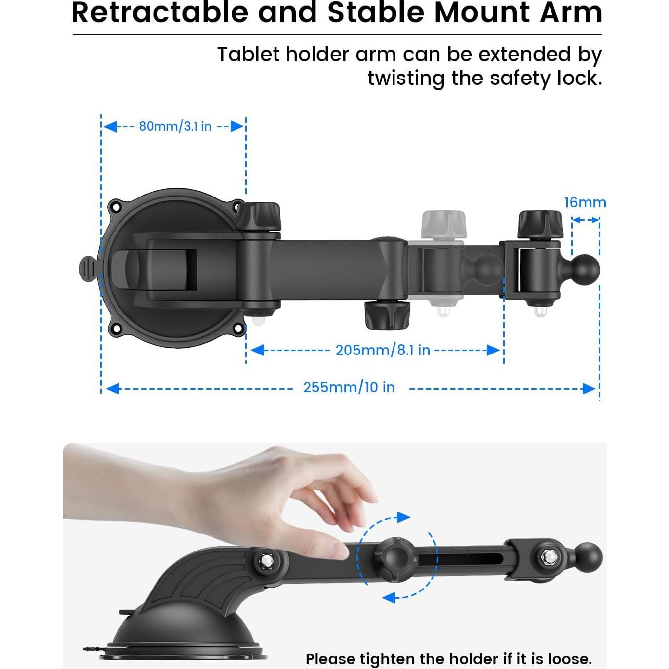 Soporte para Tableta OHLPRO con Ventosa para Coche 5-13"