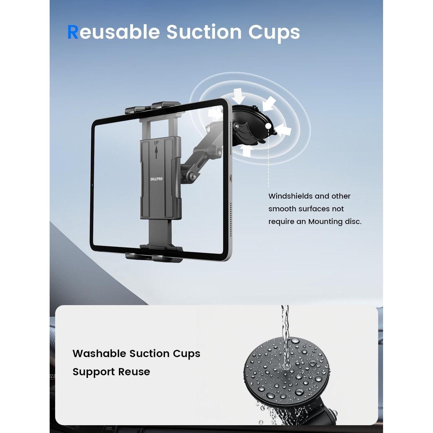 Soporte para Tableta OHLPRO con Ventosa para Coche 5-13"