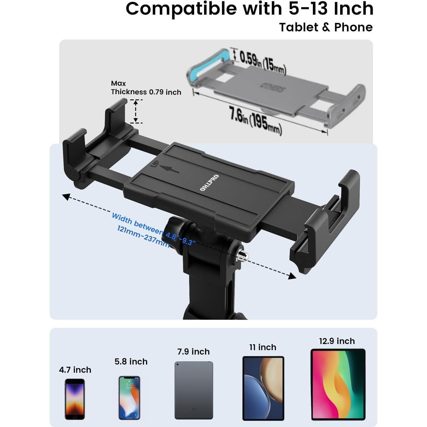 Soporte para Tableta OHLPRO con Ventosa para Coche 5-13"