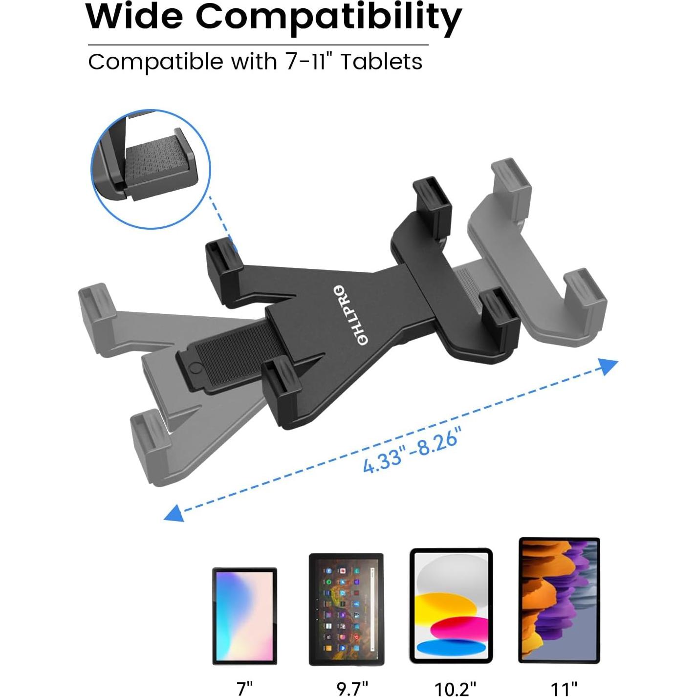 Soporte para Tableta OHLPRO para Coche, Montaje en Tablero 7-11"