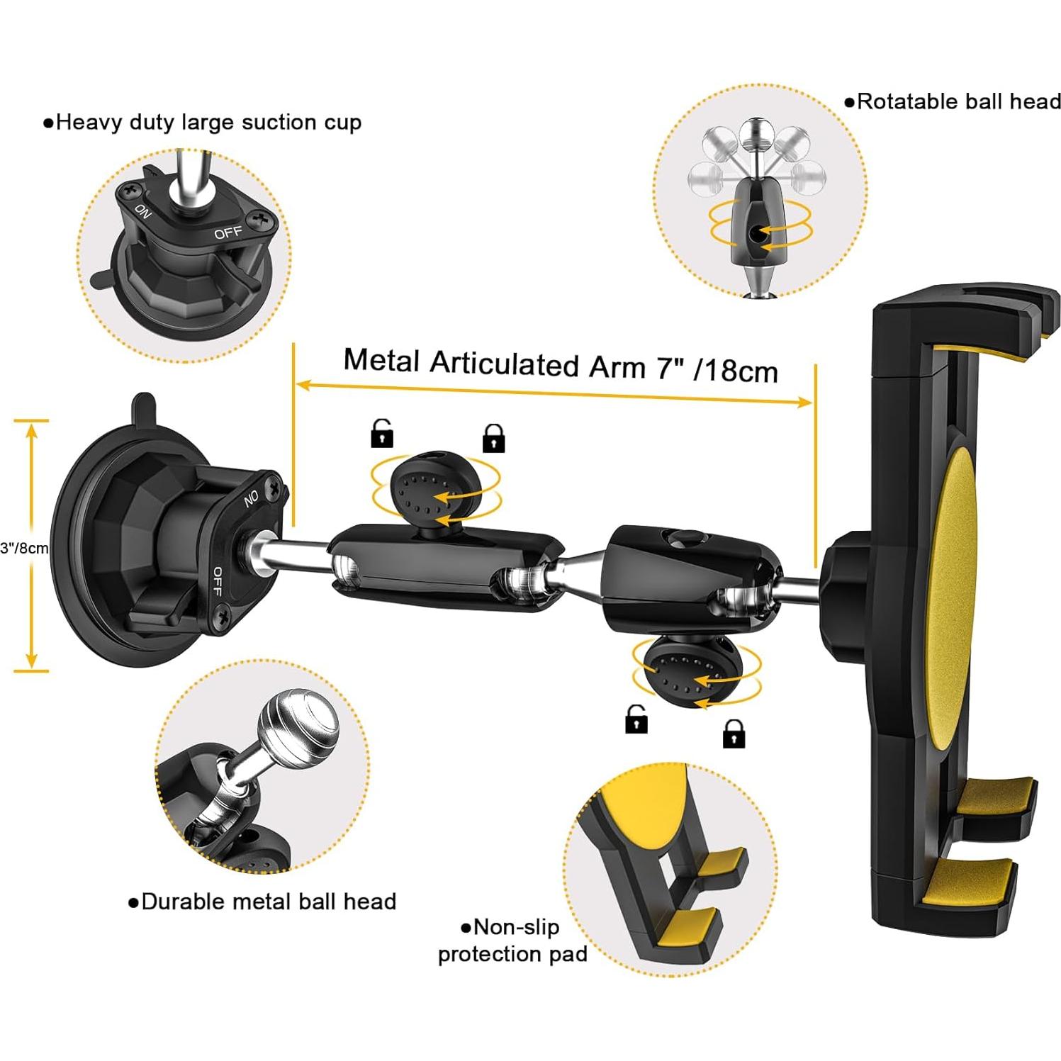Soporte de Tablet para Coche YOOZ con Ventosa Fuerte 4-12.9"