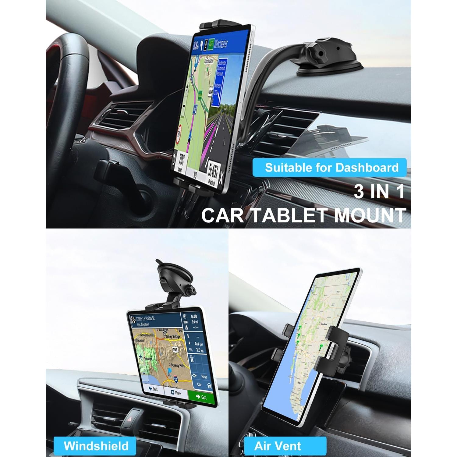Soporte para Tablet de Coche Woleyi 3 en 1 Universal Ajustable