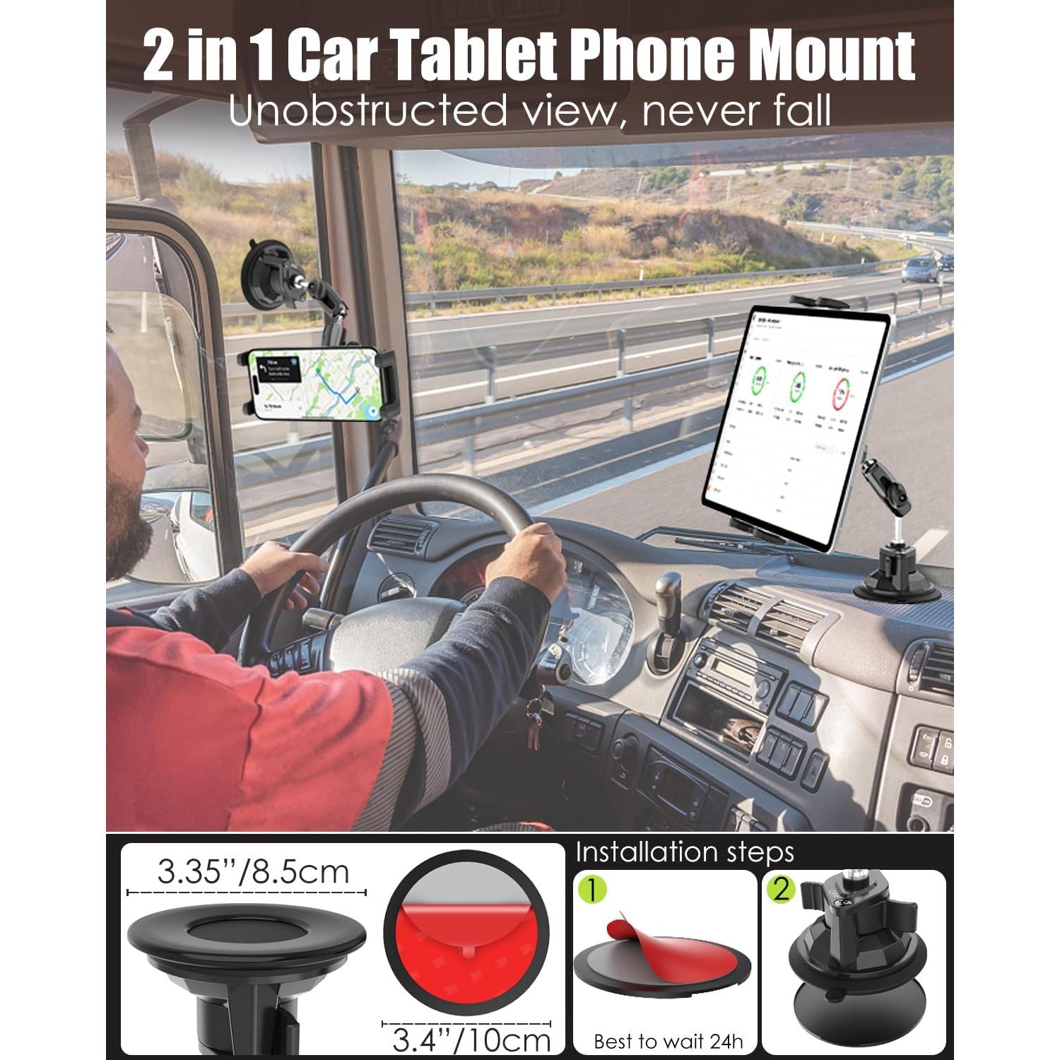 Soporte de Tableta para Coche Wukanleng con Ventosa 8.5 cm