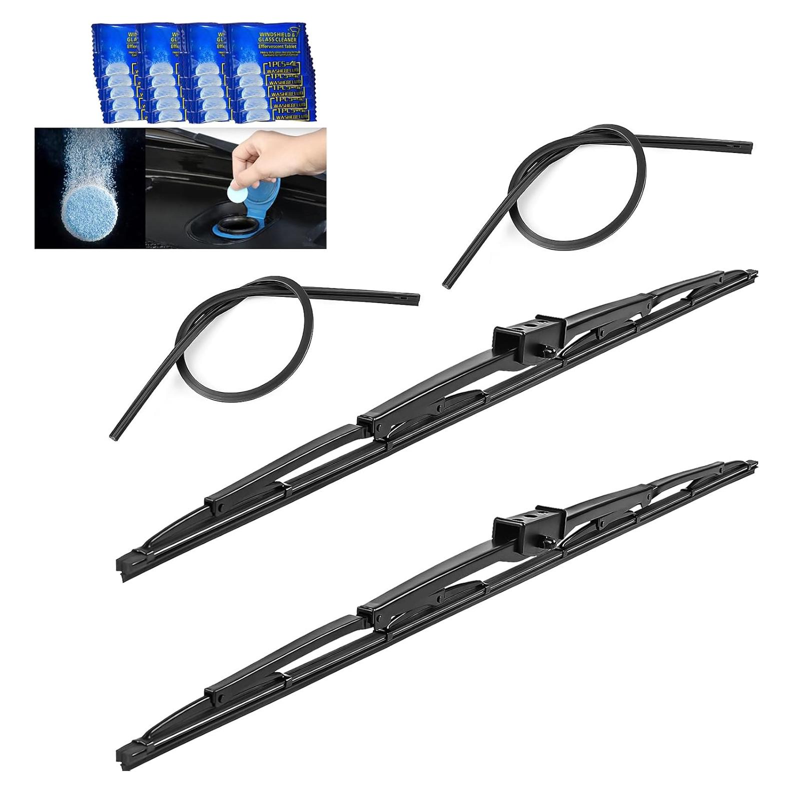 Juego de 2 Limpiaparabrisas 91cm HOOJUKE para RV con Goma