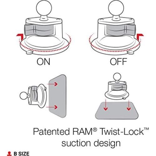 Base de Ventosa RAM MOUNTS Twist-Lock 8.38 cm para Parabrisas