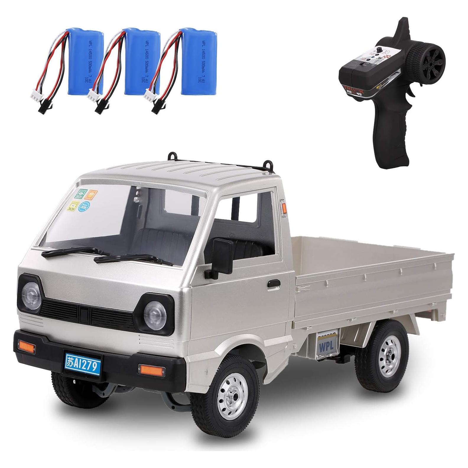 GoolRC Coche RC WPL D12 1/10 20 km/h LED 3 Baterías