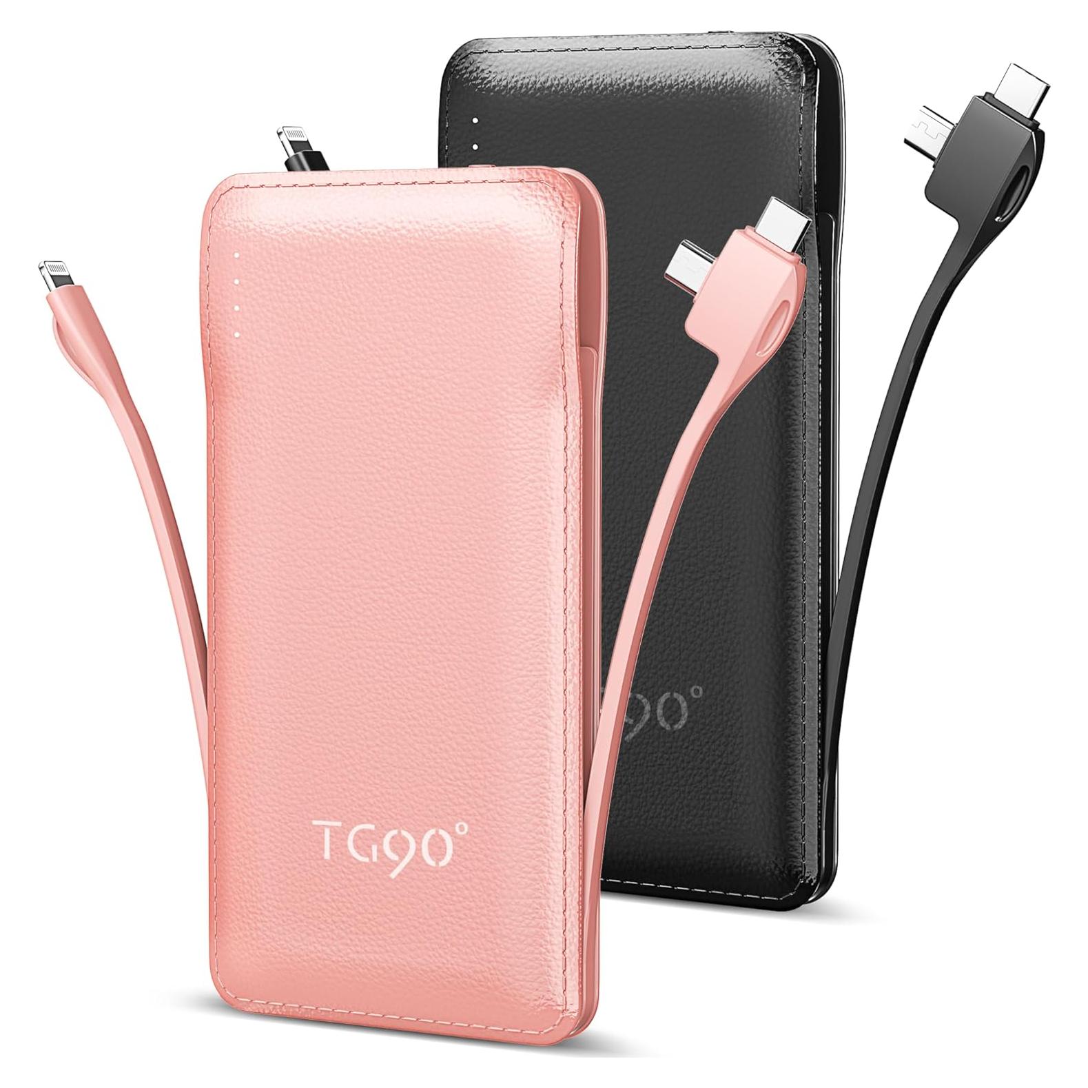 Cargador Portátil TG90° 10000mAh 2 Pack Slim con Cables